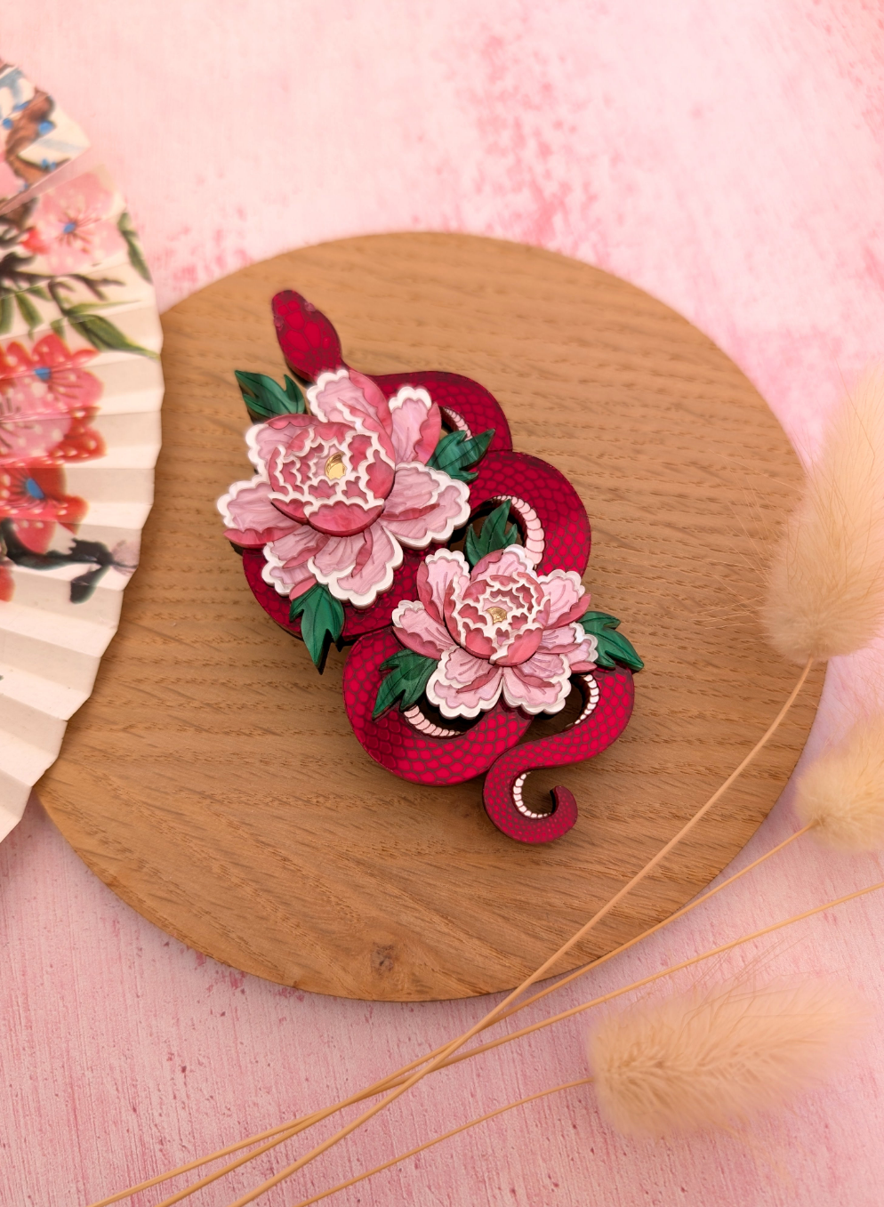 PRE ORDER Snake & Floral Statement Brooch