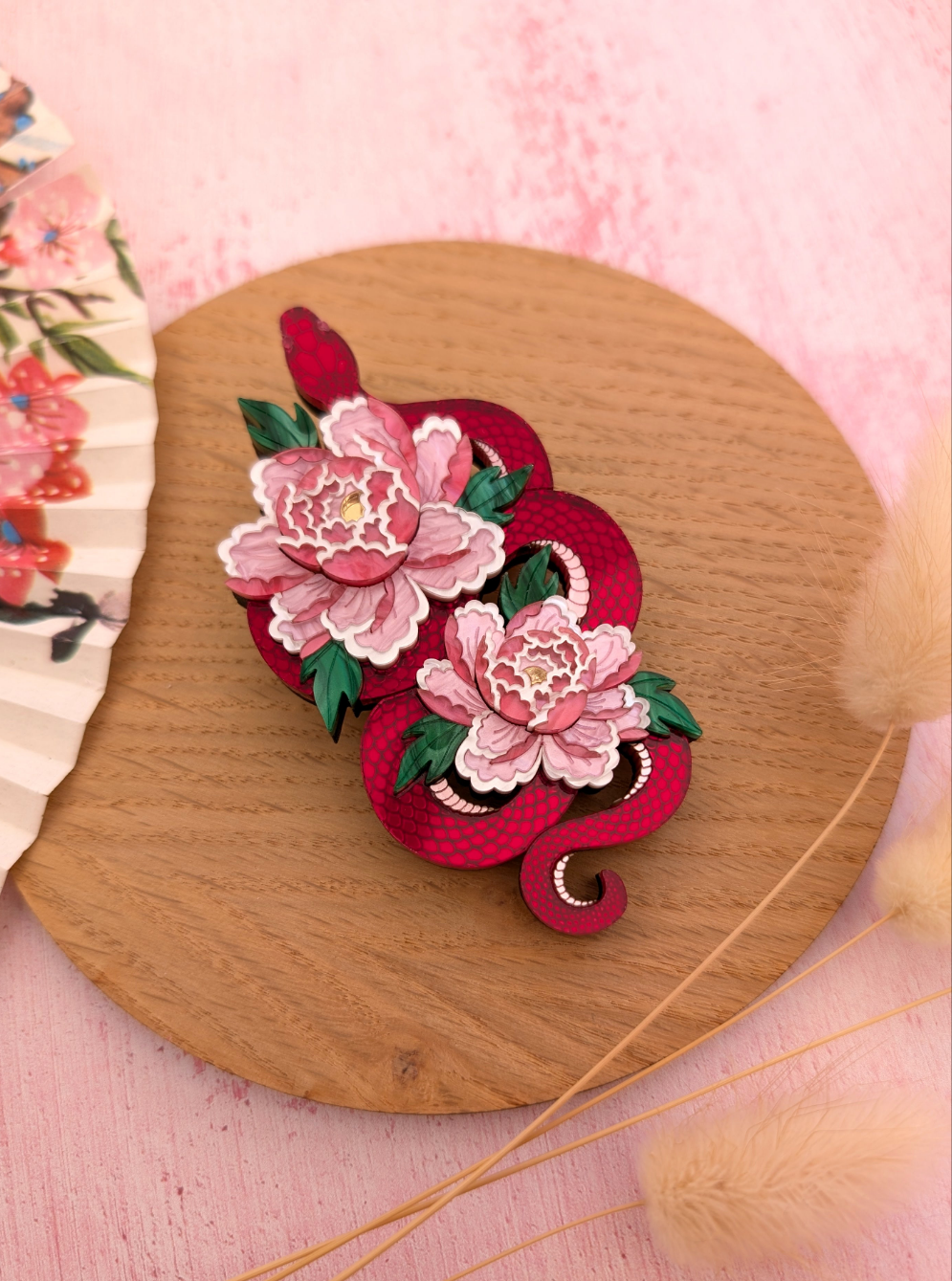PRE ORDER Snake & Floral Statement Brooch