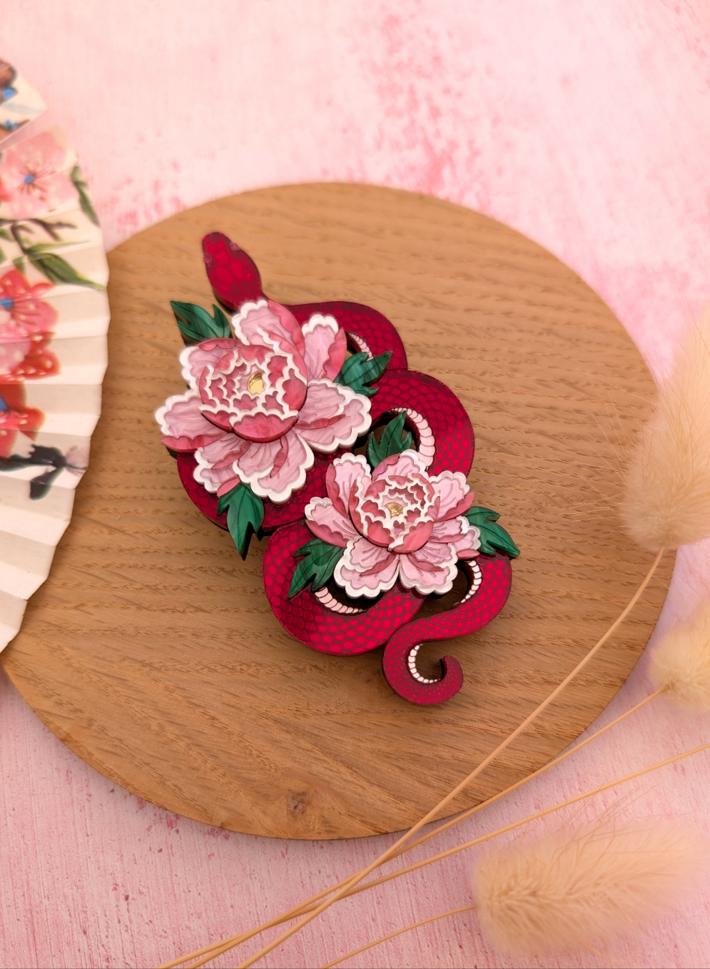 PRE ORDER Snake & Floral Statement Brooch