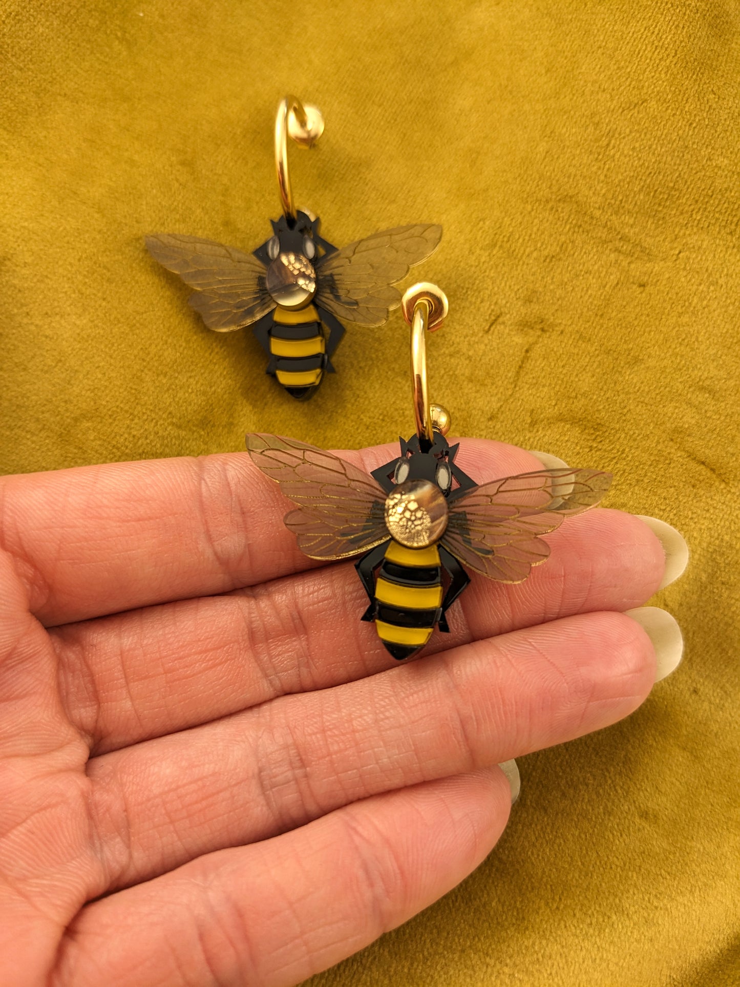 Honey Bee Hoop Earrings