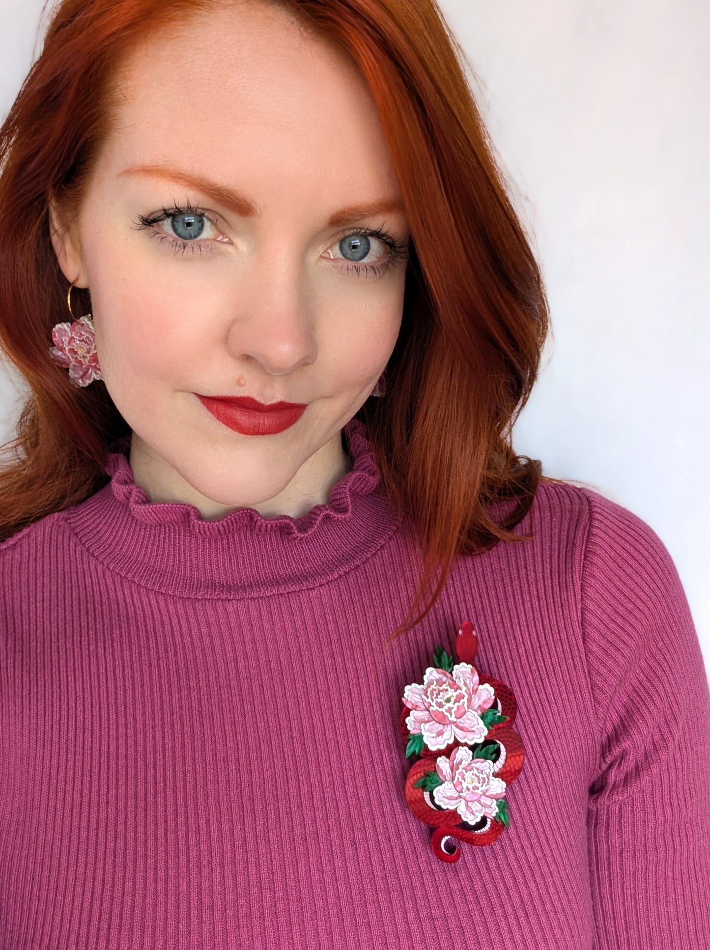 PRE ORDER Snake & Floral Statement Brooch