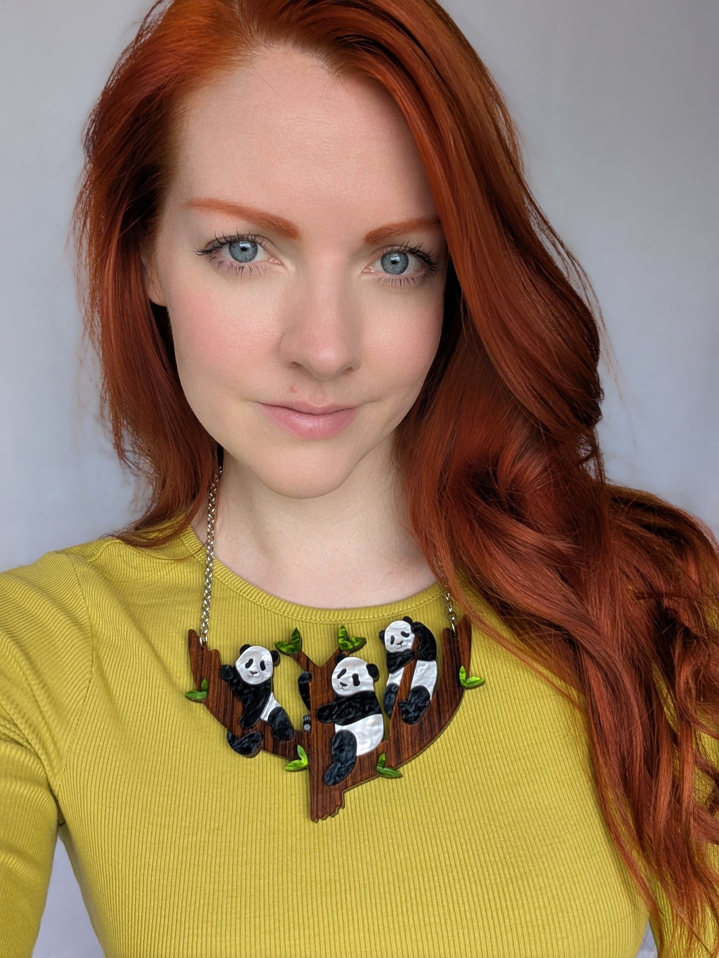 *NEW* PRE ORDER Statement Panda Tree Necklace PEARL MARBLE