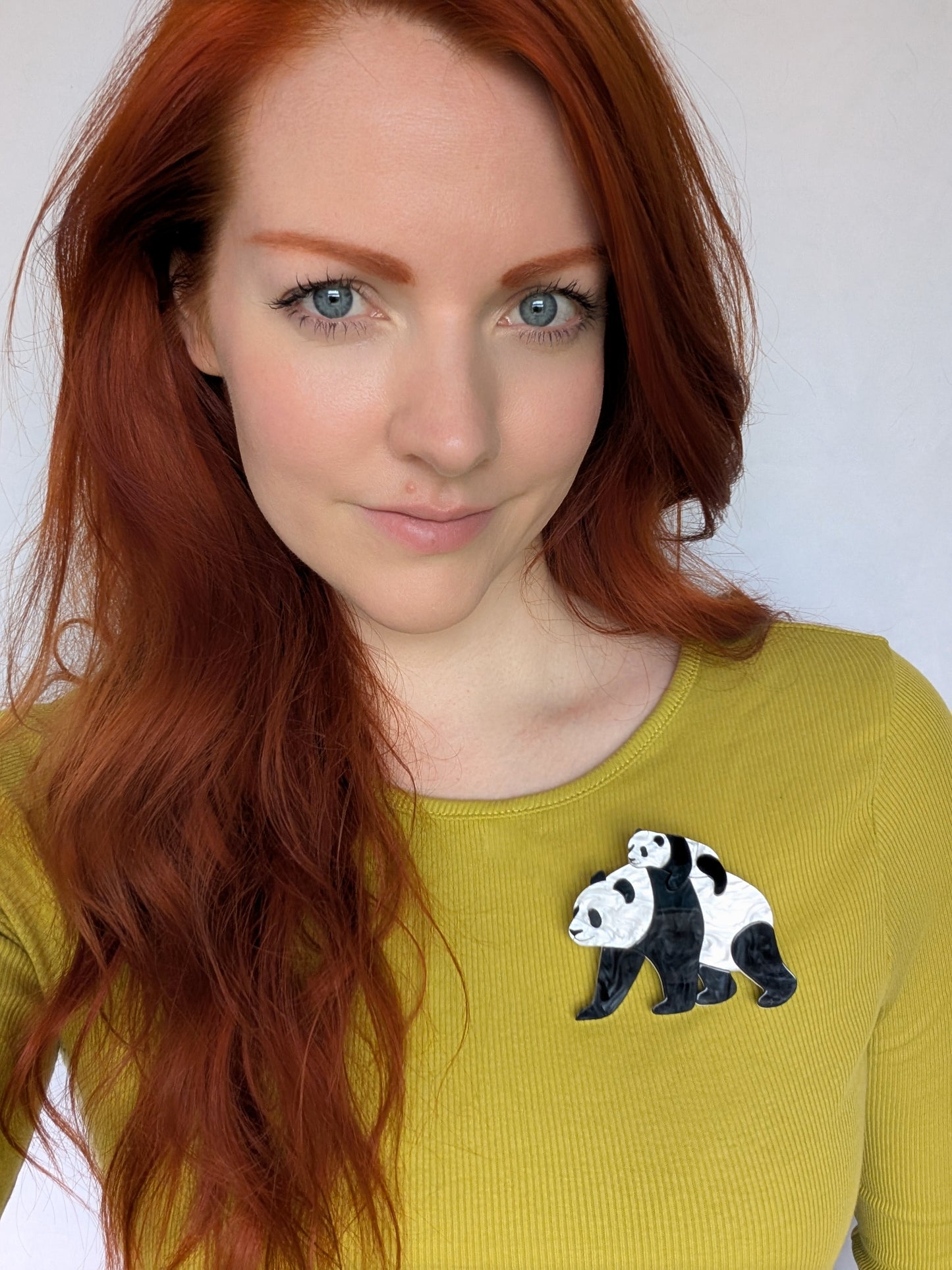 *NEW* PRE ORDER Panda Mum Brooch PEARL MARBLE