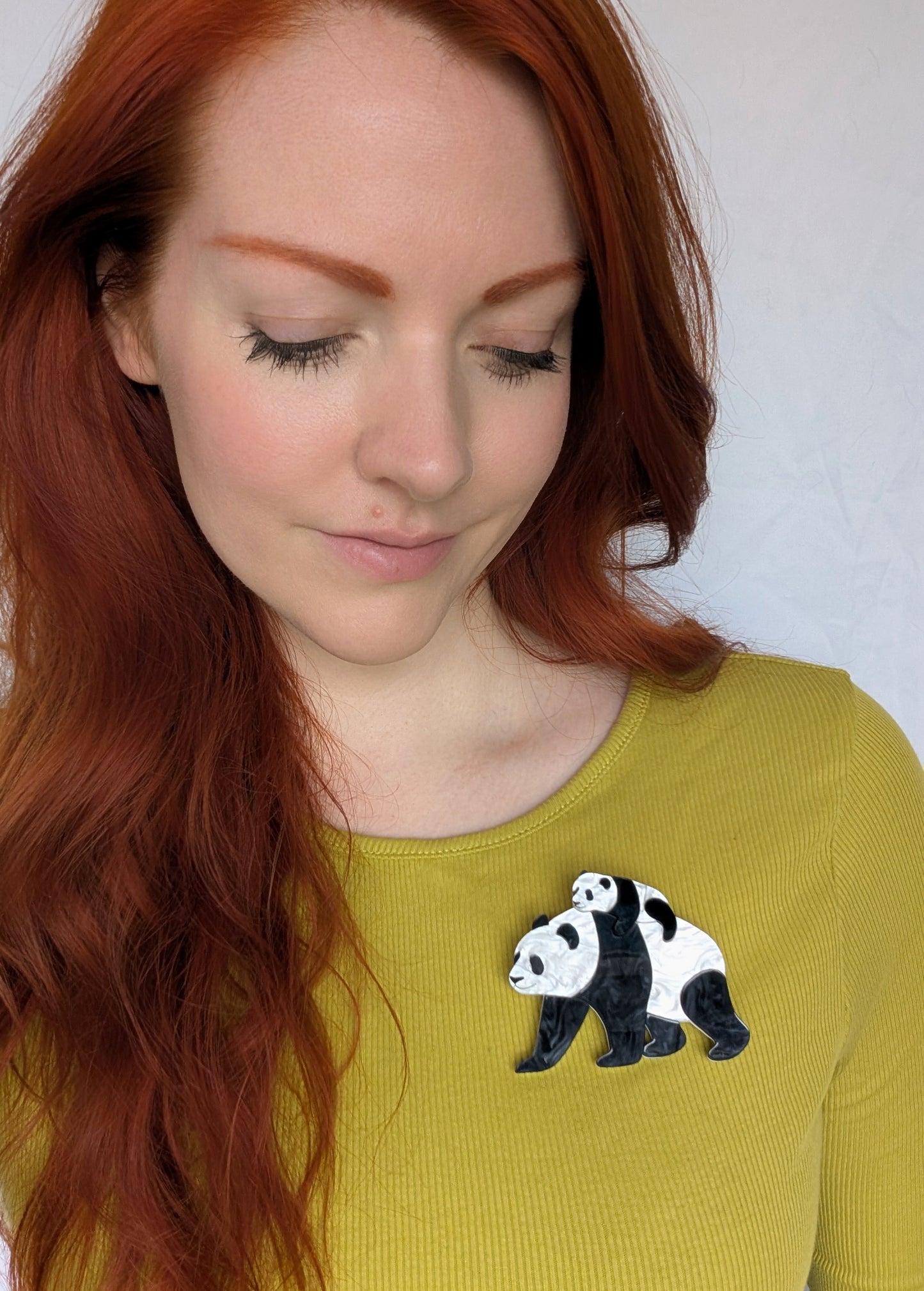 *NEW* PRE ORDER Panda Mum Brooch PEARL MARBLE