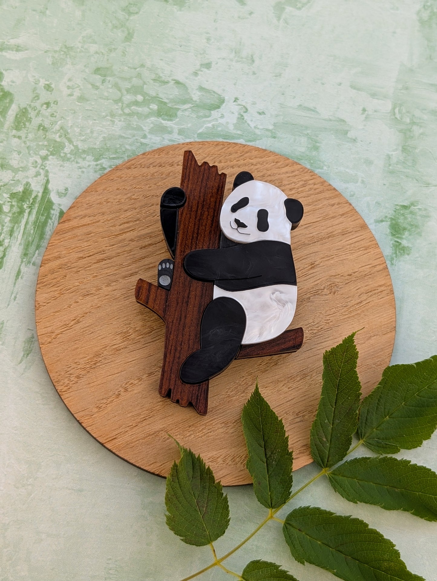 *NEW* PRE ORDER Panda Tree Brooch PEARL MARBLE