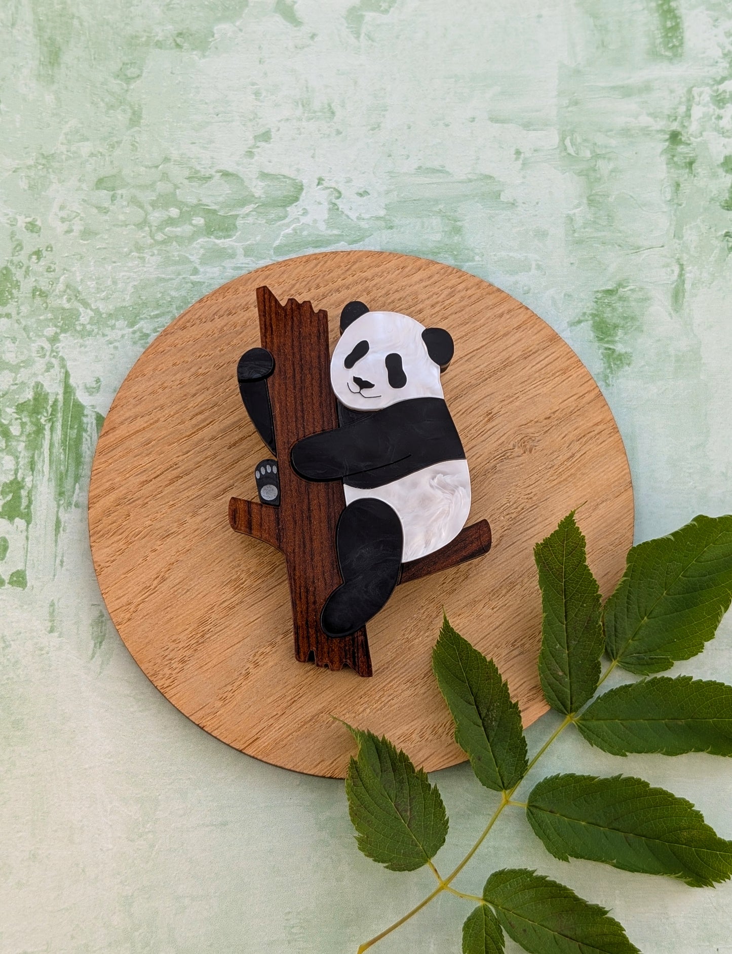 *NEW* PRE ORDER Panda Tree Brooch PEARL MARBLE