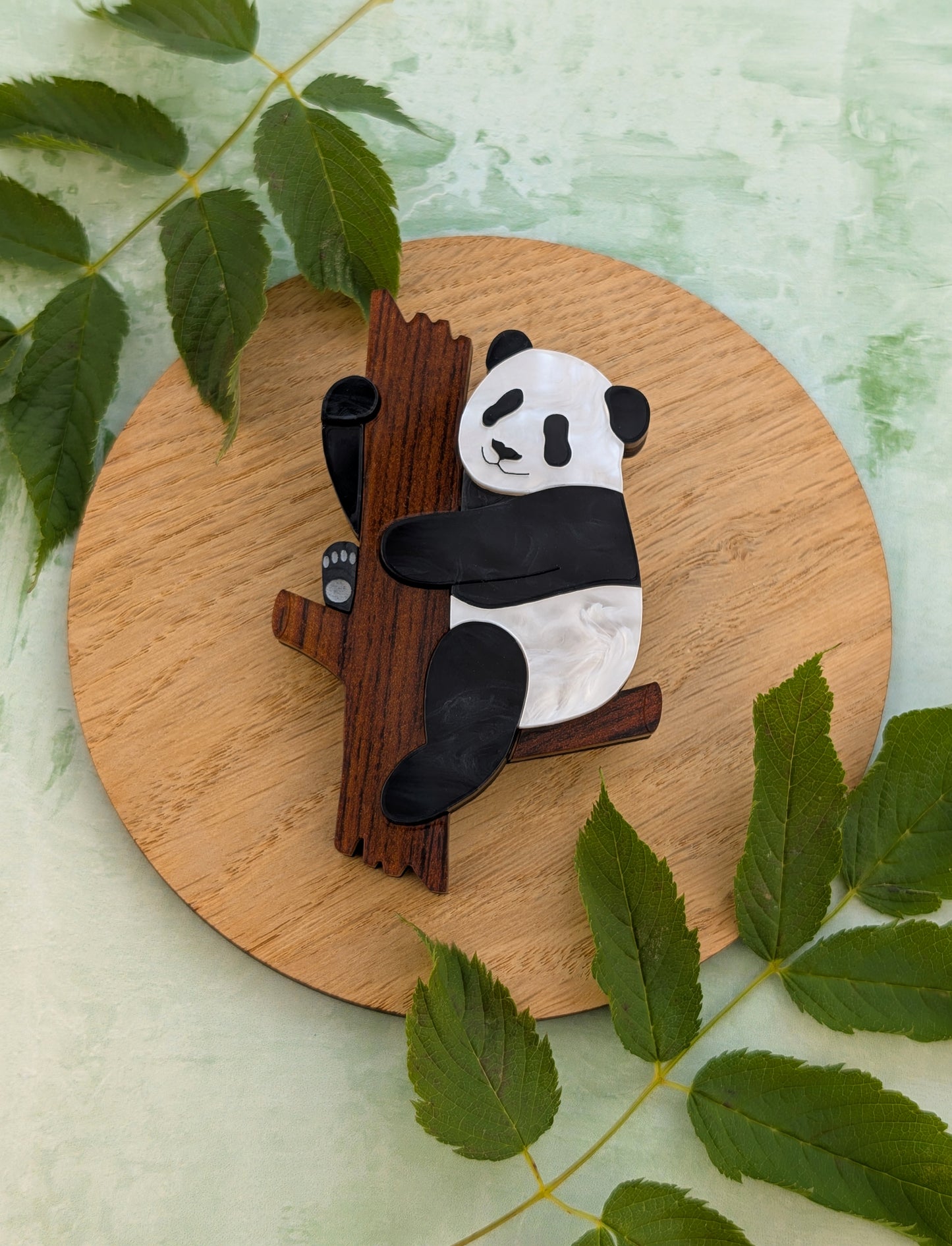 *NEW* PRE ORDER Panda Tree Brooch PEARL MARBLE