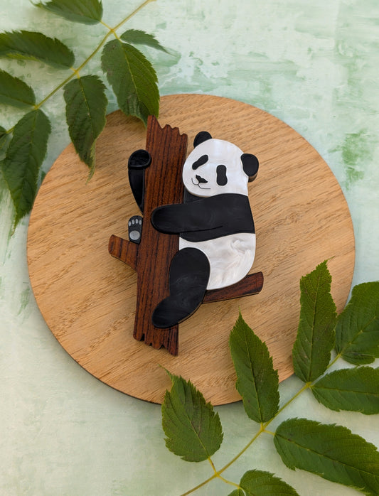 *NEW* PRE ORDER Panda Tree Brooch PEARL MARBLE