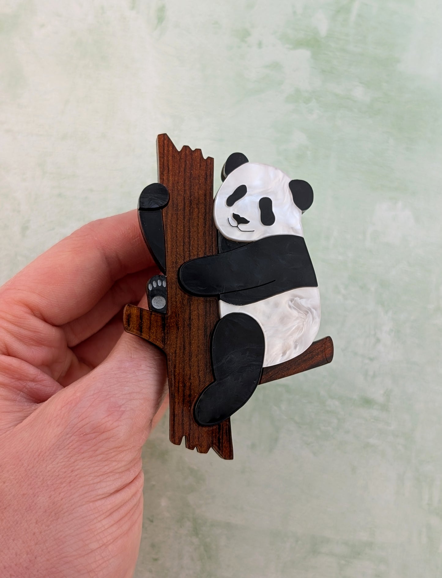 *NEW* PRE ORDER Panda Tree Brooch PEARL MARBLE