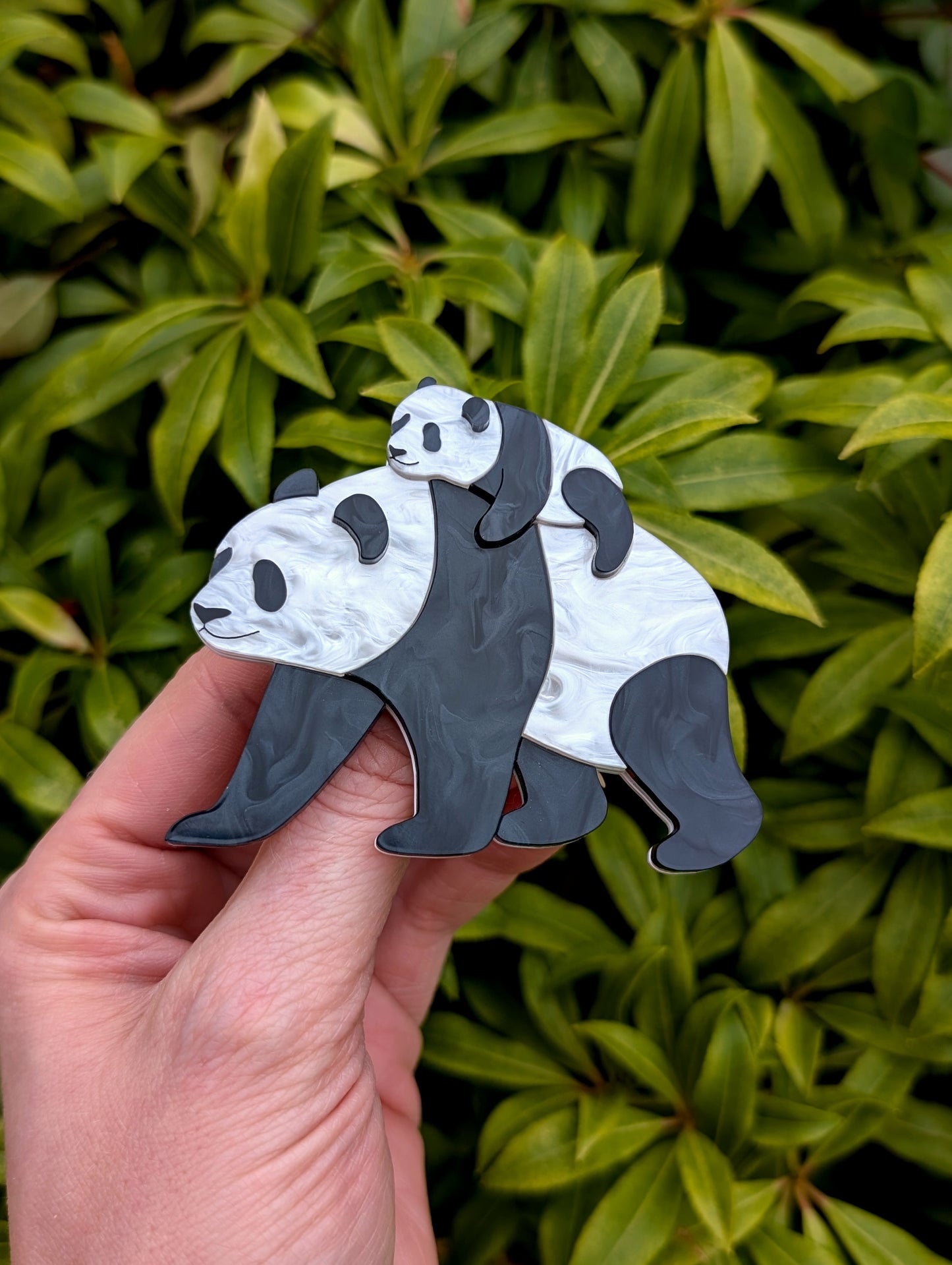 *NEW* PRE ORDER Panda Mum Brooch PEARL MARBLE