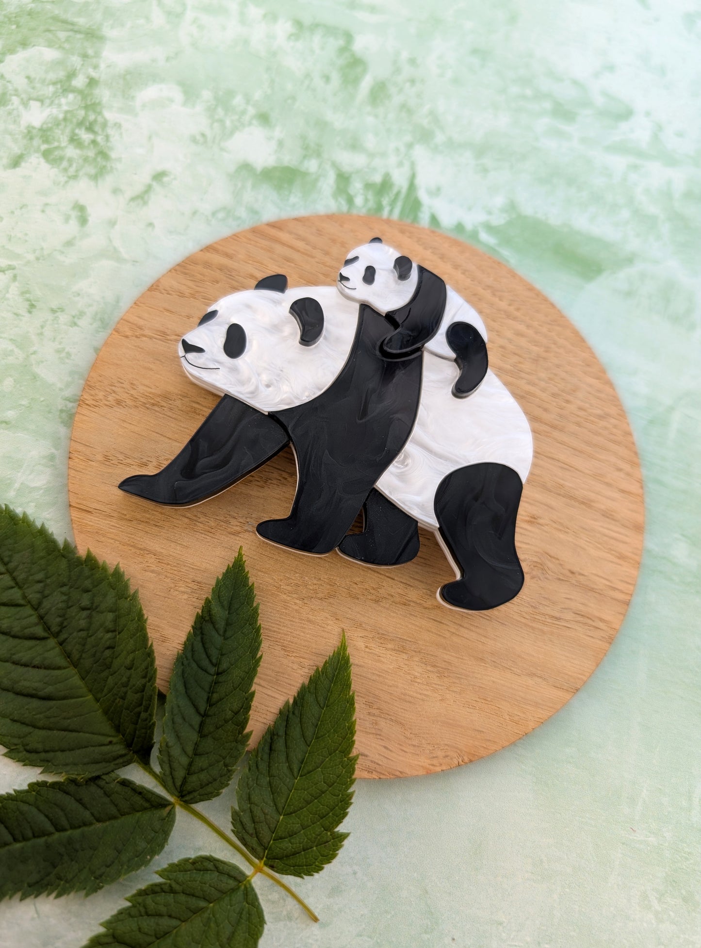 *NEW* PRE ORDER Panda Mum Brooch PEARL MARBLE