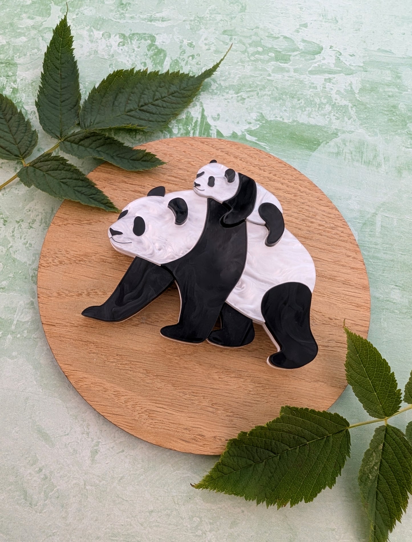 *NEW* PRE ORDER Panda Mum Brooch PEARL MARBLE