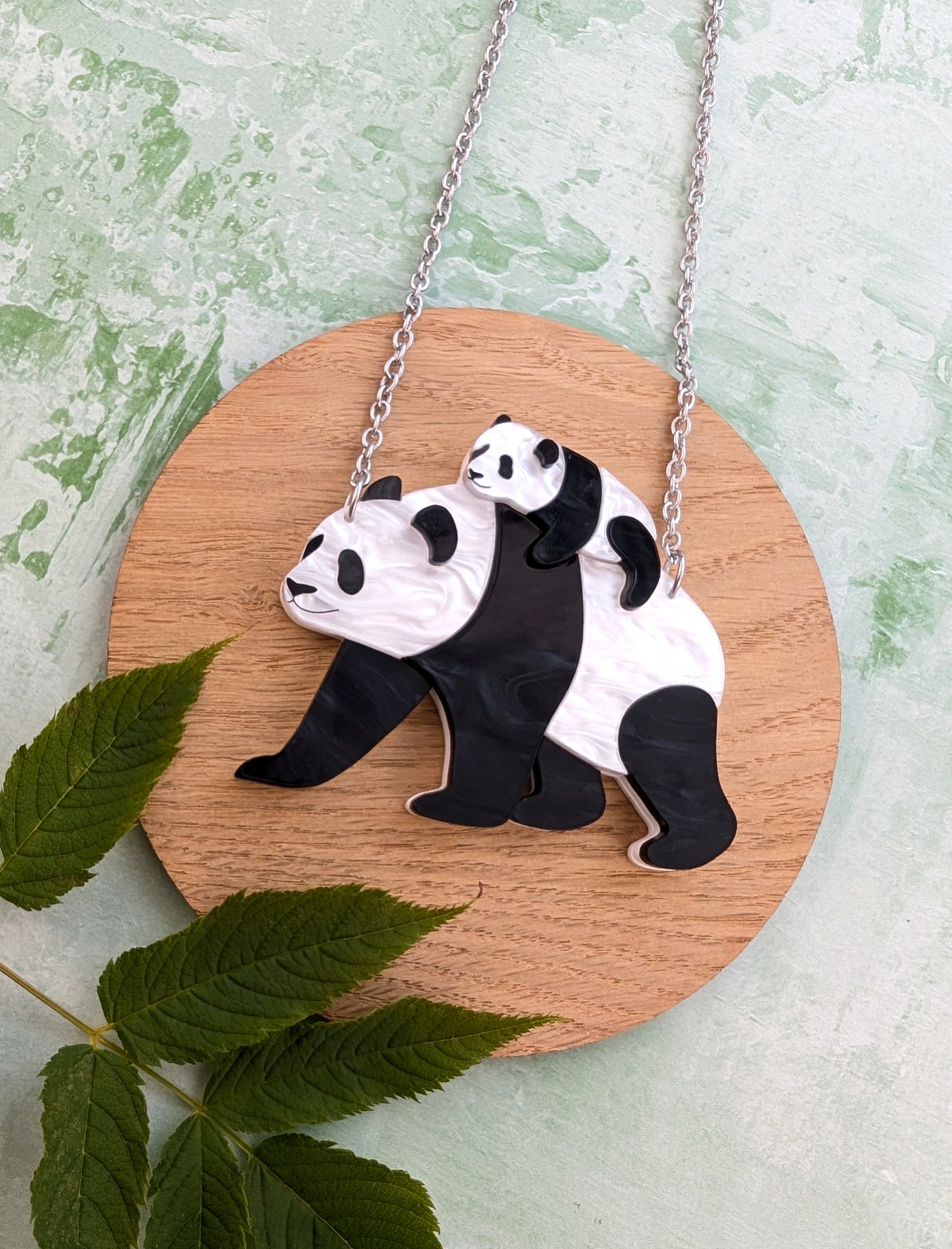 *NEW* PRE ORDER Panda Mum Necklace PEARL MARBLE colourway, 2 Sizes
