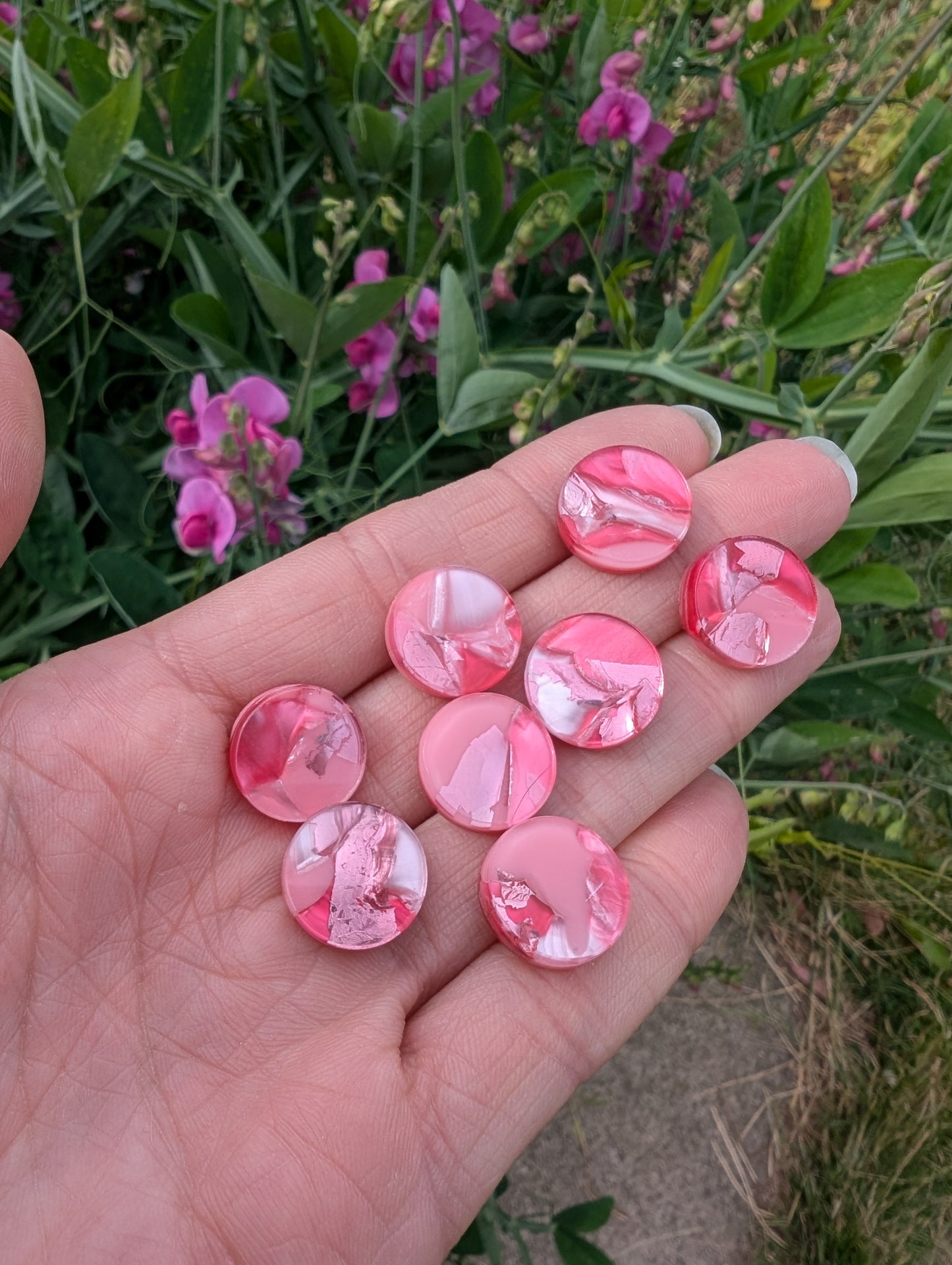 Recycled Pink Studs (matches butterfly brooch and necklace)