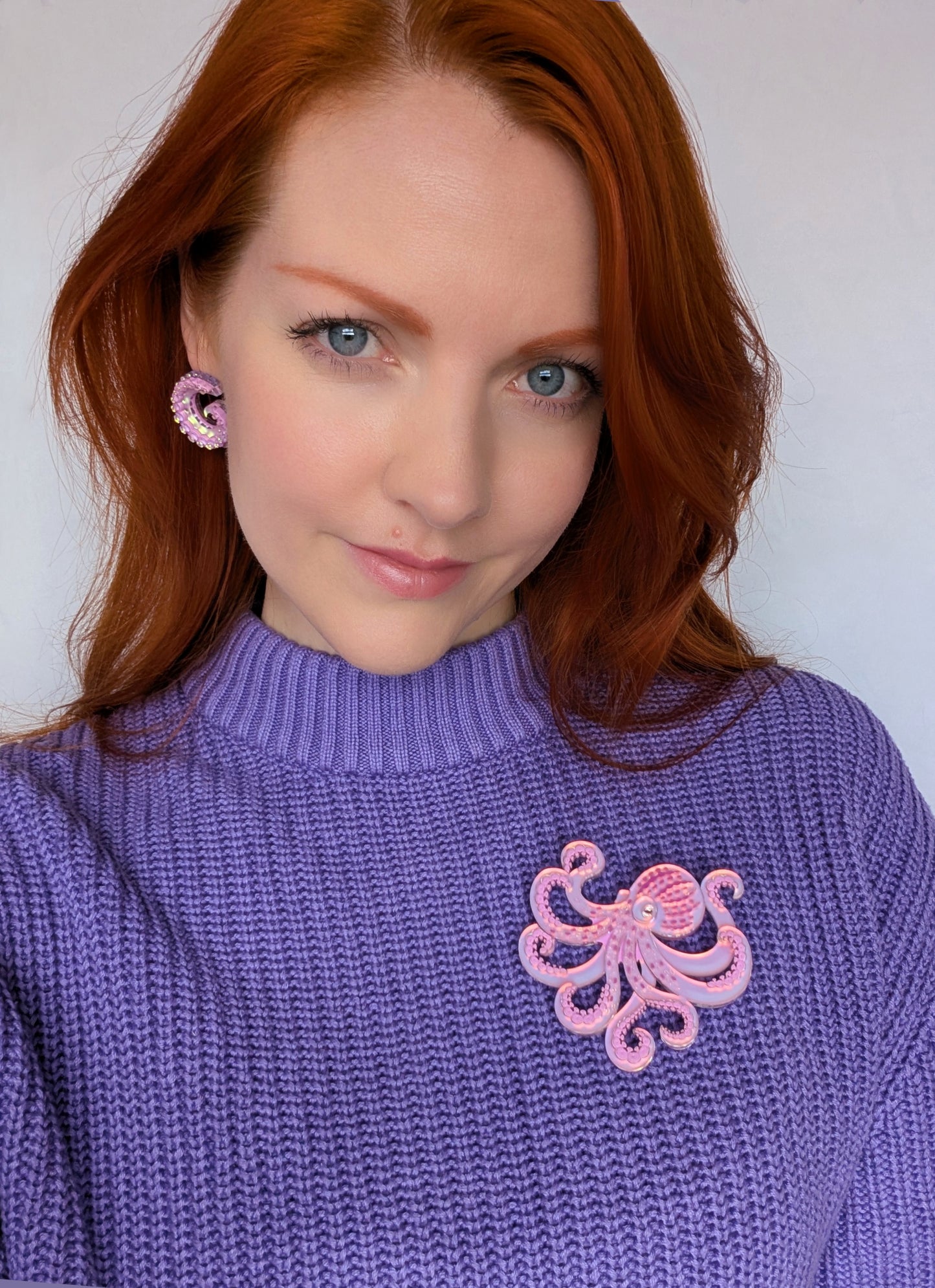 PRE ORDER Octopus Brooch Iridescent LILAC