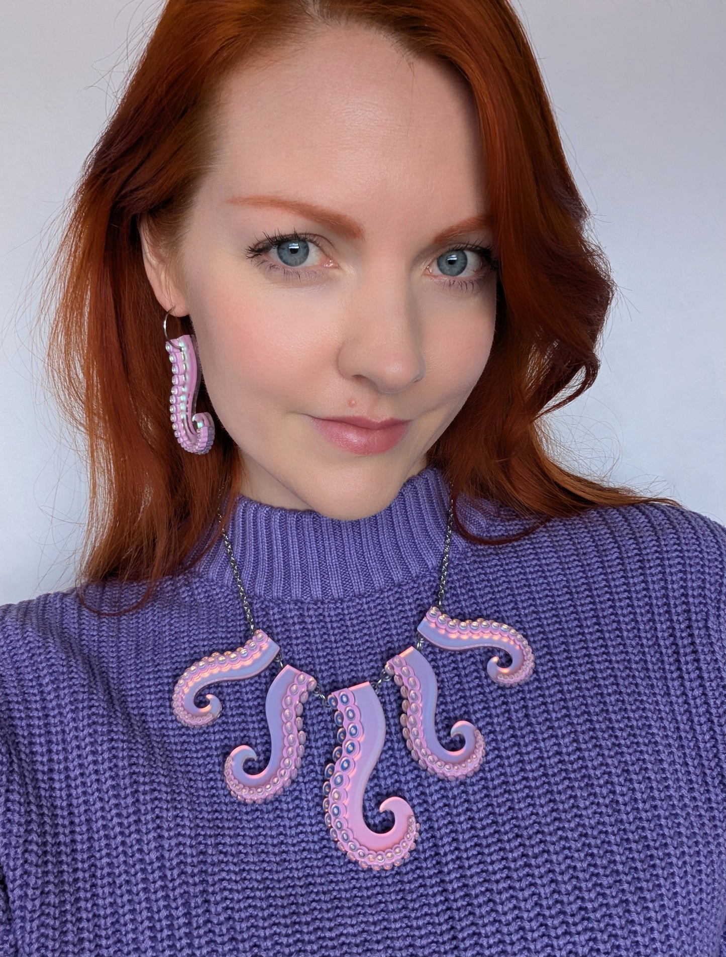 PRE ORDER Tentacle Necklace Iridescent LILAC