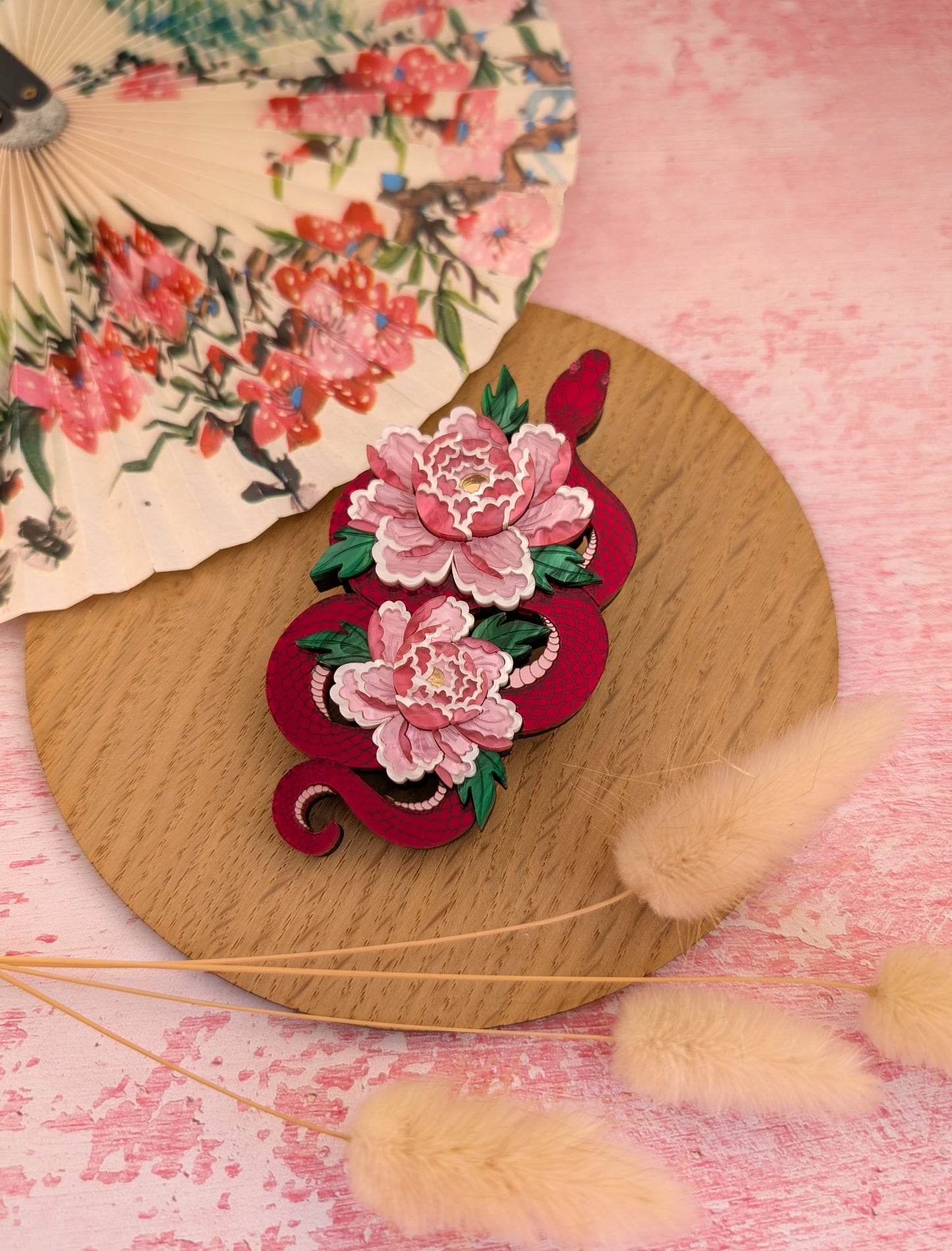 PRE ORDER Snake & Floral Statement Brooch