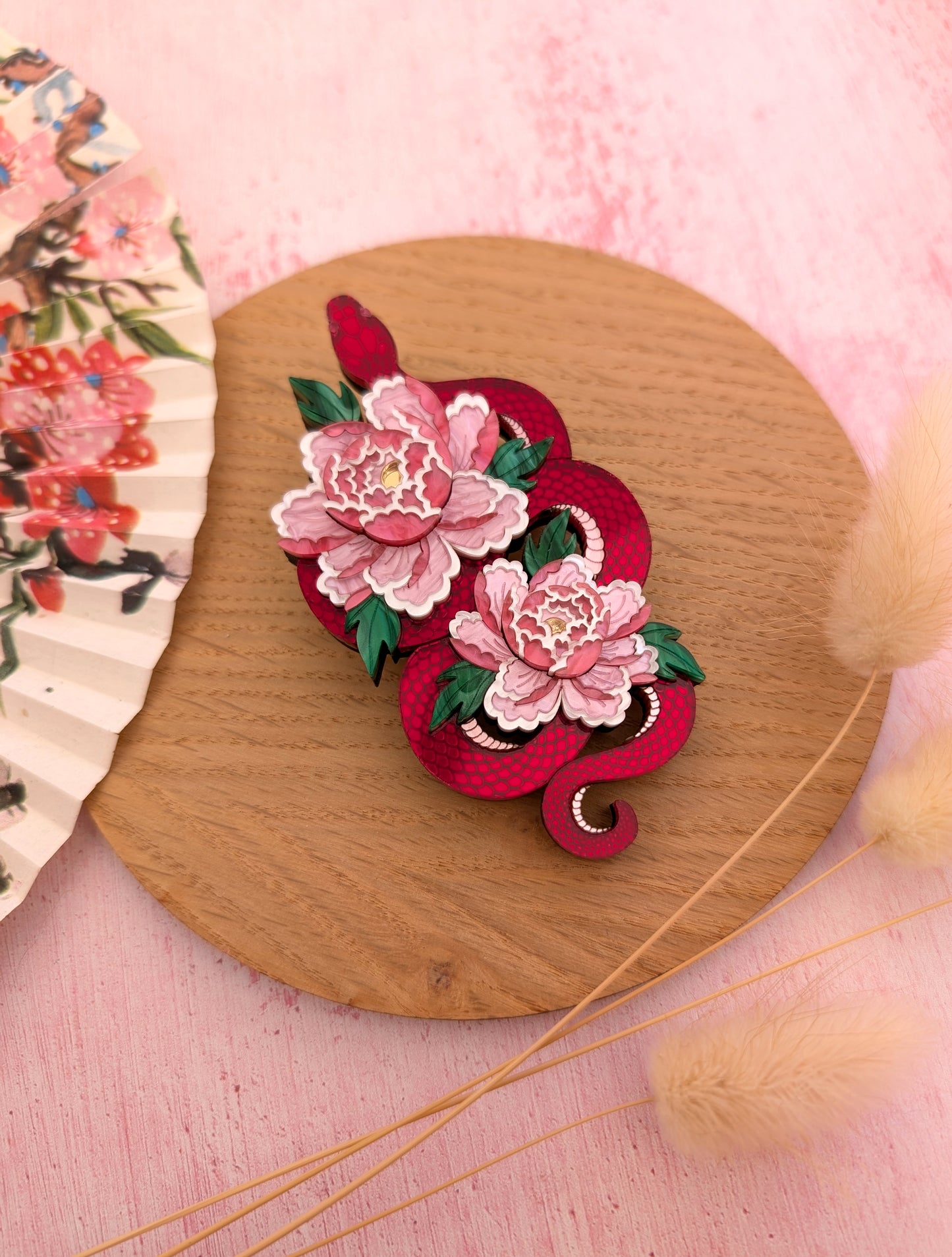 PRE ORDER Snake & Floral Statement Brooch