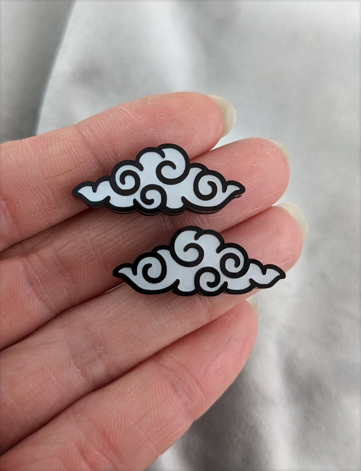 PRE ORDER Chinese Inspired Cloud Studs Black & White (2 types)
