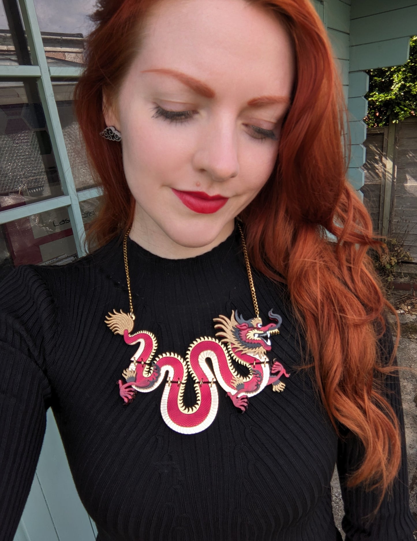 PRE ORDER Chinese Inspired Cloud Studs Black & White (2 types)