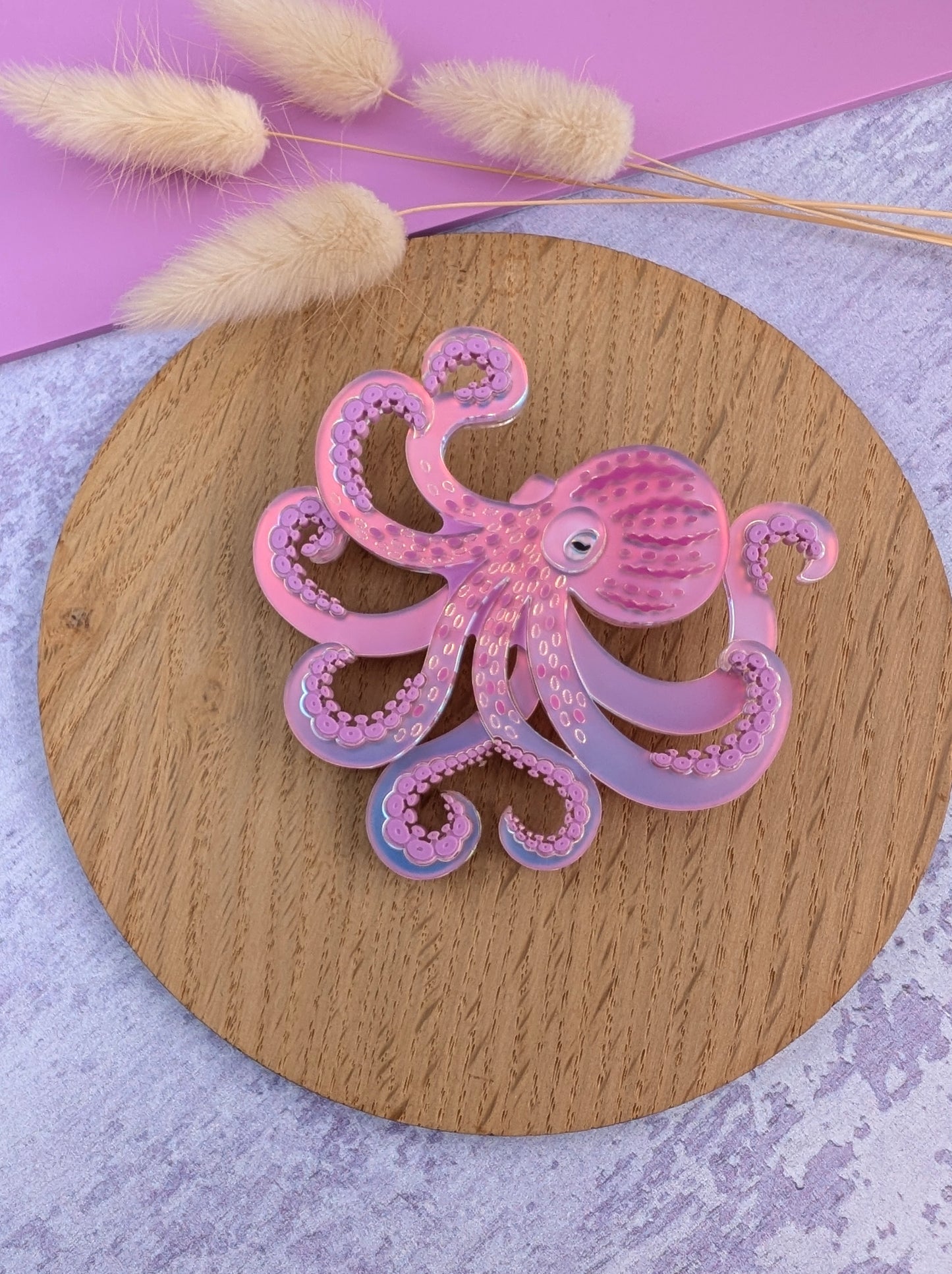 PRE ORDER Octopus Brooch Iridescent LILAC
