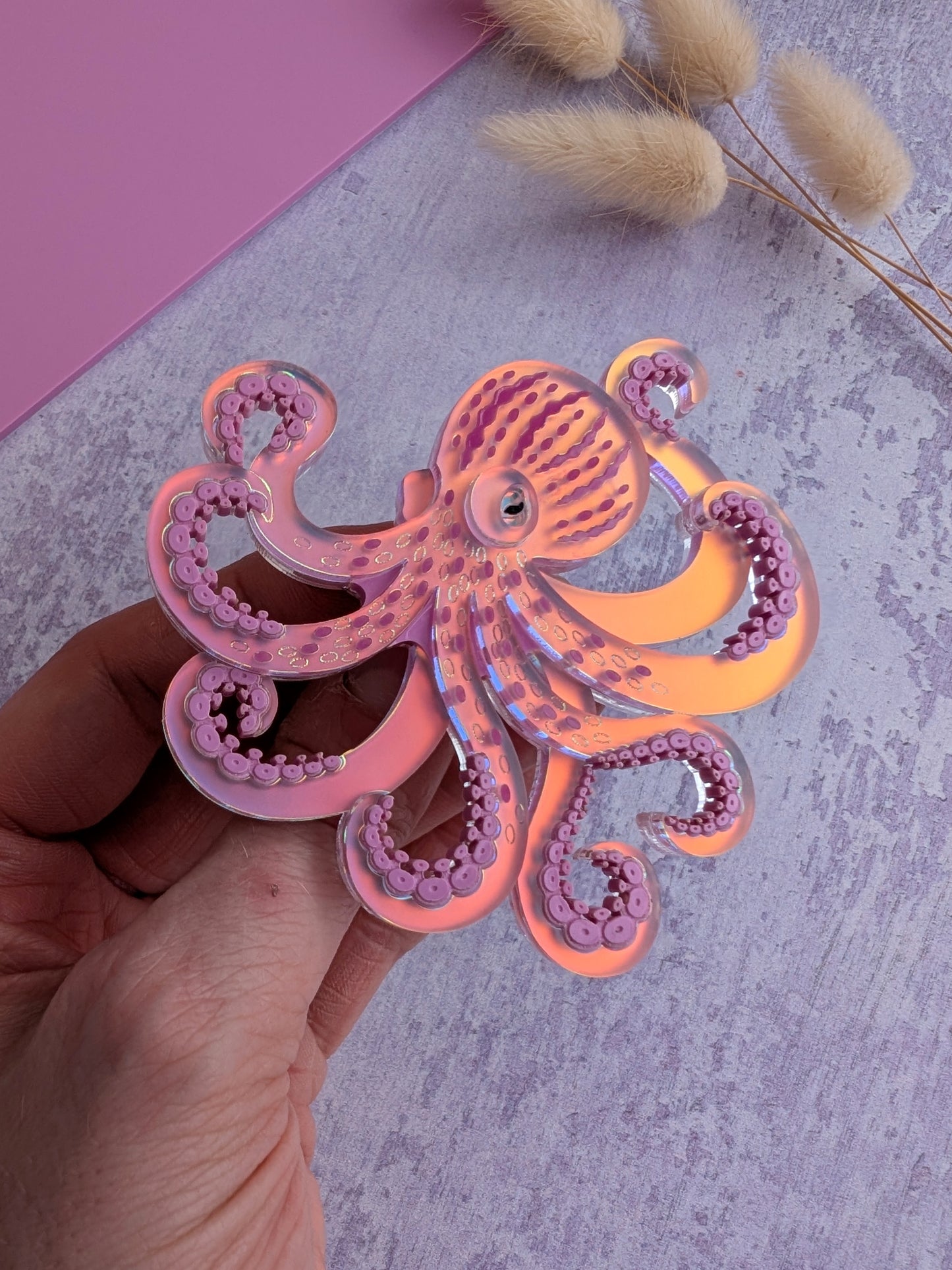 PRE ORDER Octopus Brooch Iridescent LILAC