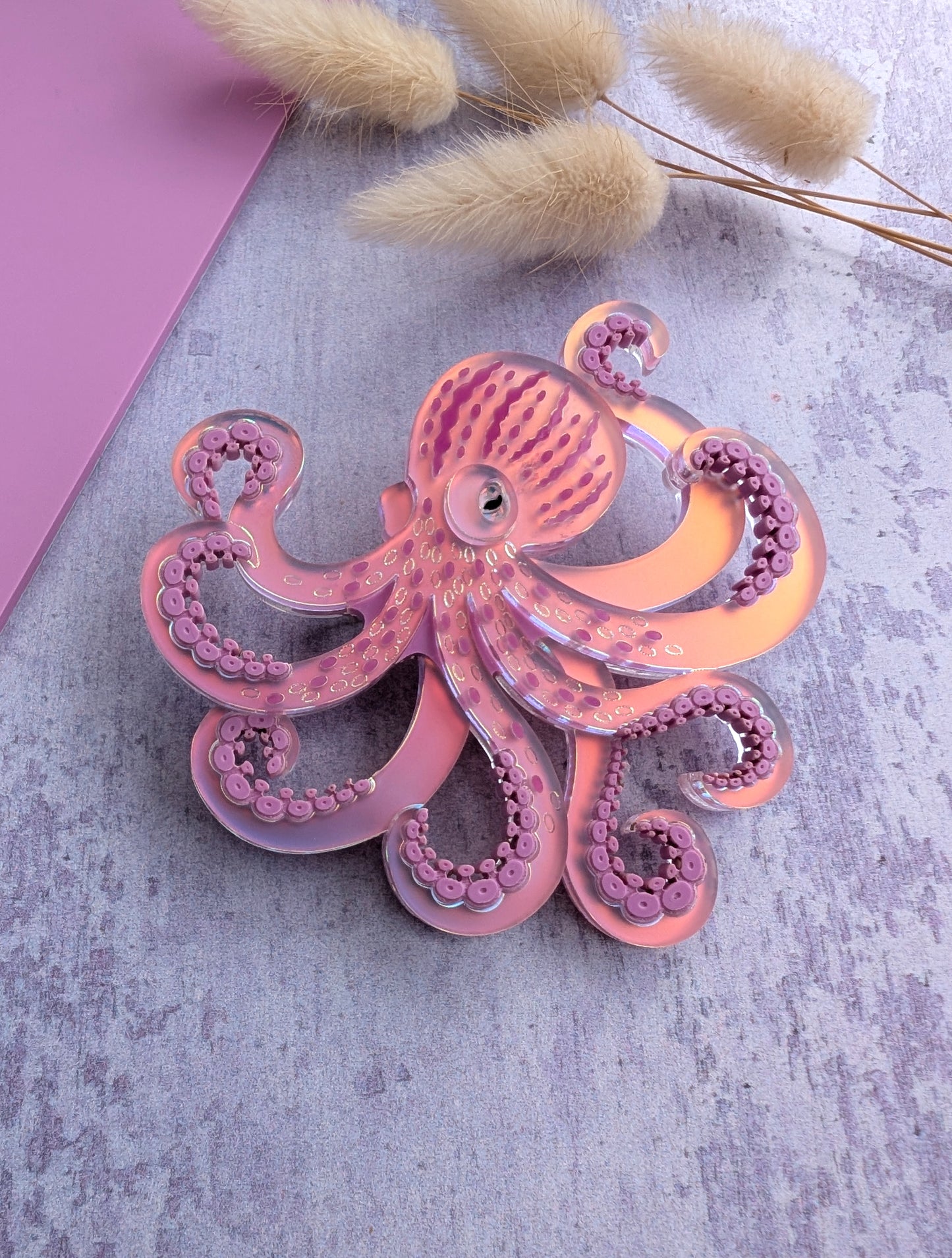 PRE ORDER Octopus Brooch Iridescent LILAC
