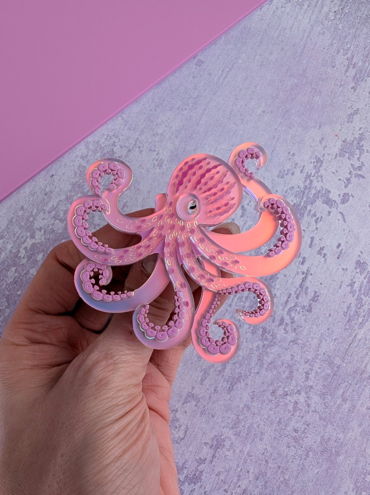 PRE ORDER Octopus Brooch Iridescent LILAC