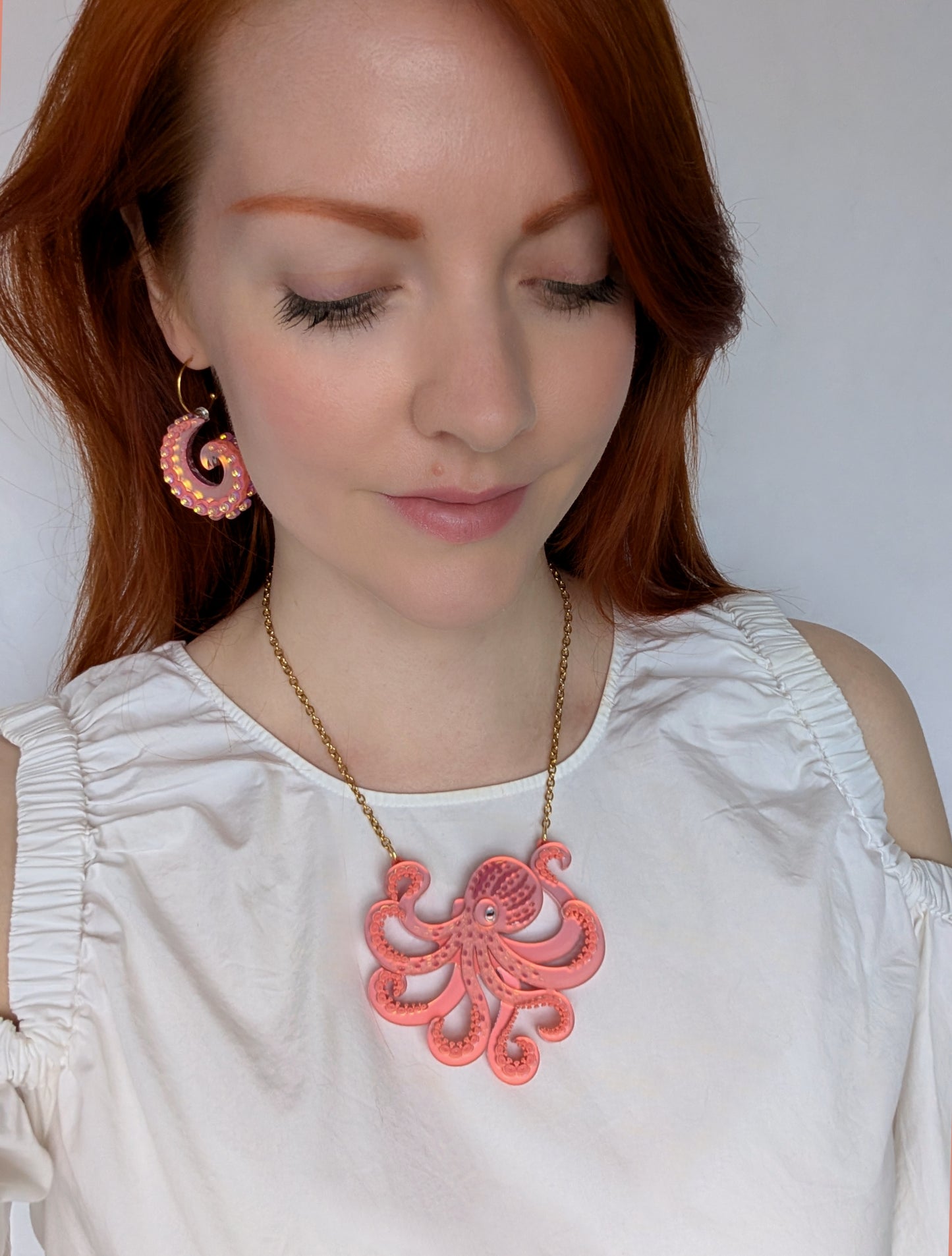 PRE ORDER Tentacurl Hoop Earrings CORAL
