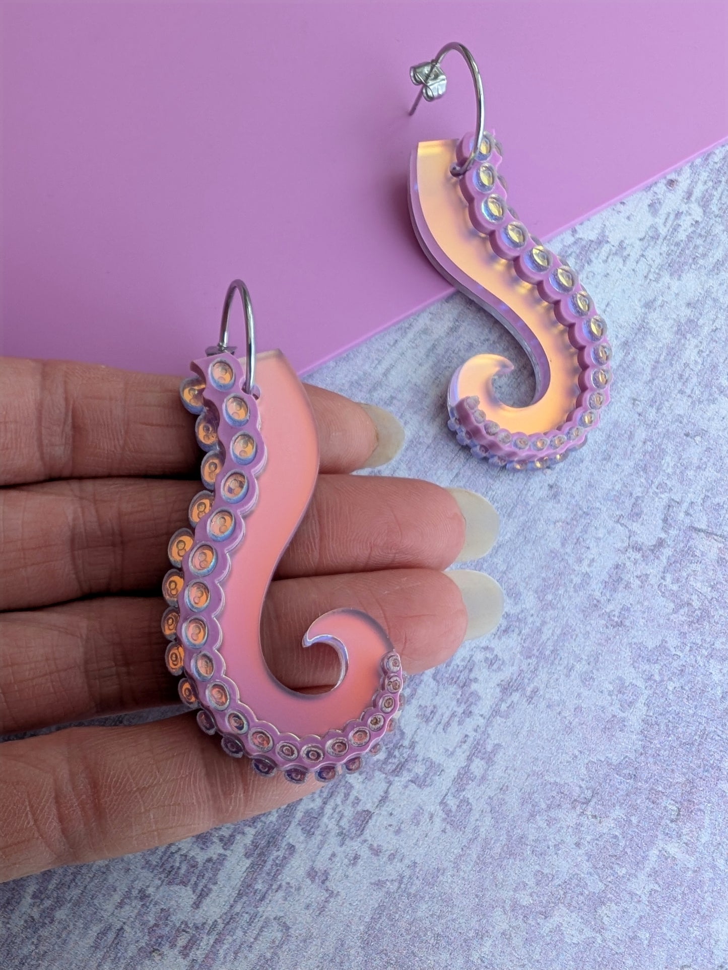 PRE ORDER Long Tentacle Earrings LILAC