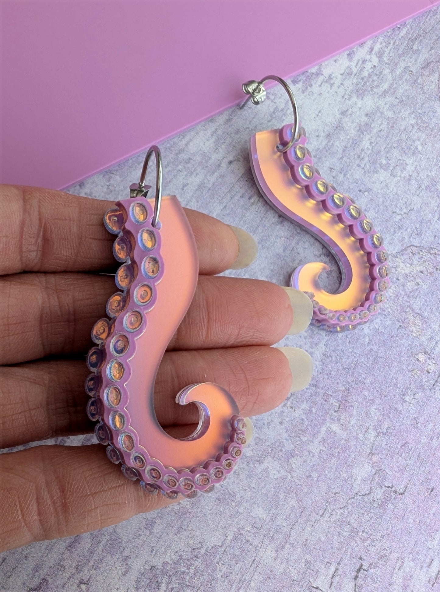 PRE ORDER Long Tentacle Earrings LILAC
