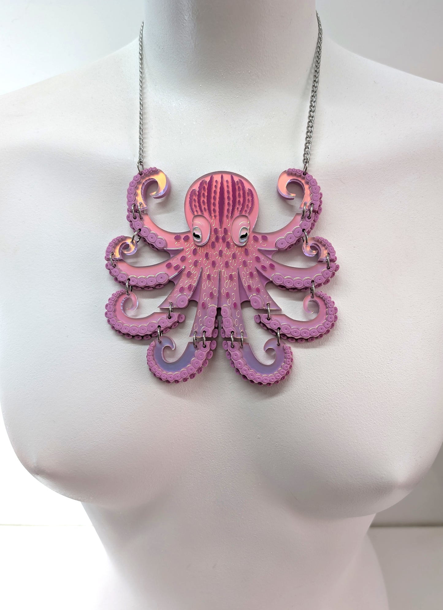 PRE ORDER Medium Octopus Necklace (Articulated) Iridescent LILAC