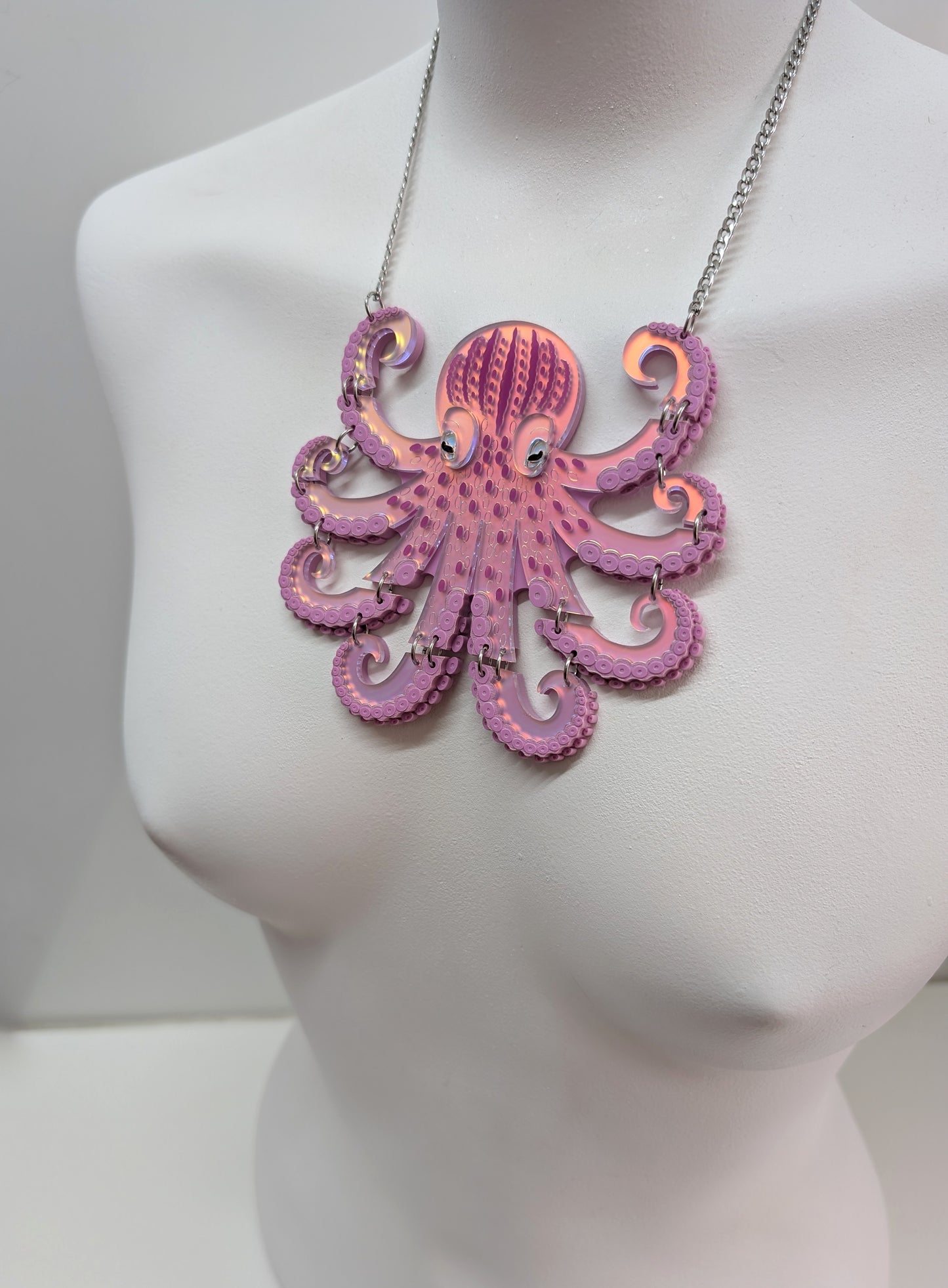 PRE ORDER Medium Octopus Necklace (Articulated) Iridescent LILAC