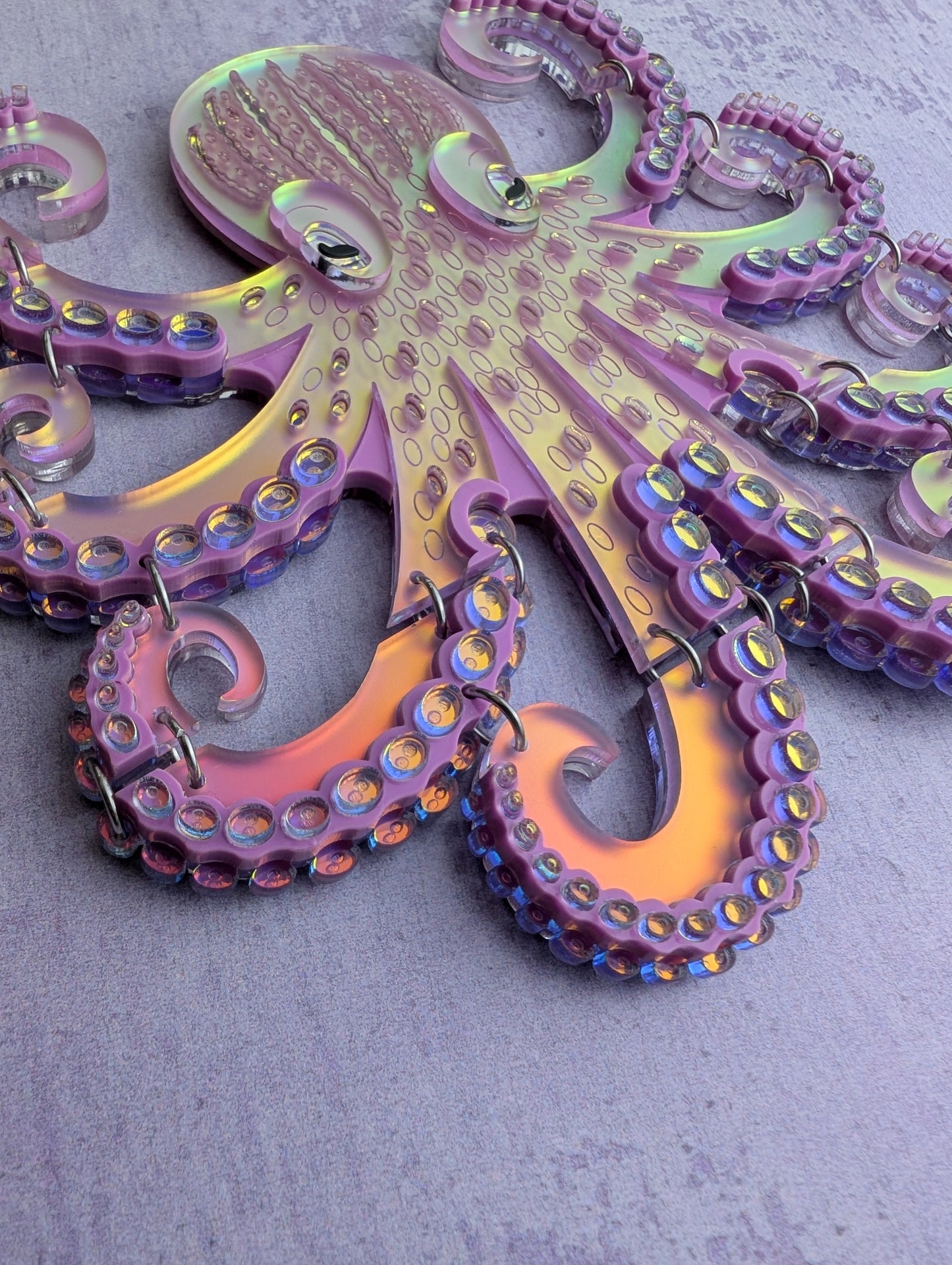 PRE ORDER Statement Octopus Necklace Iridescent LILAC