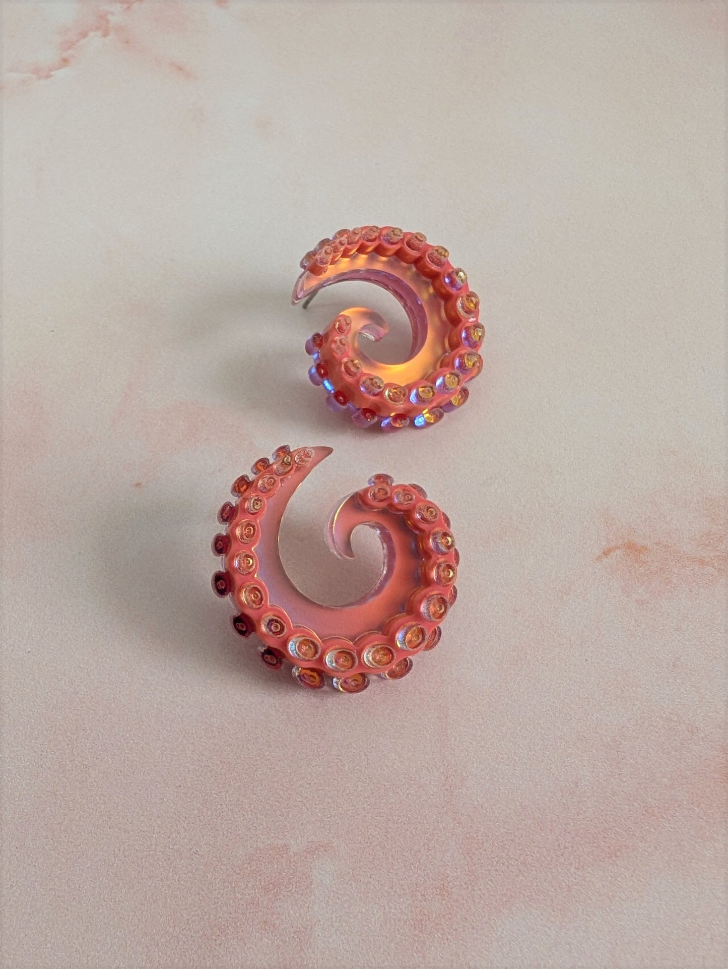 PRE ORDER Tentacurl Stud Earrings CORAL