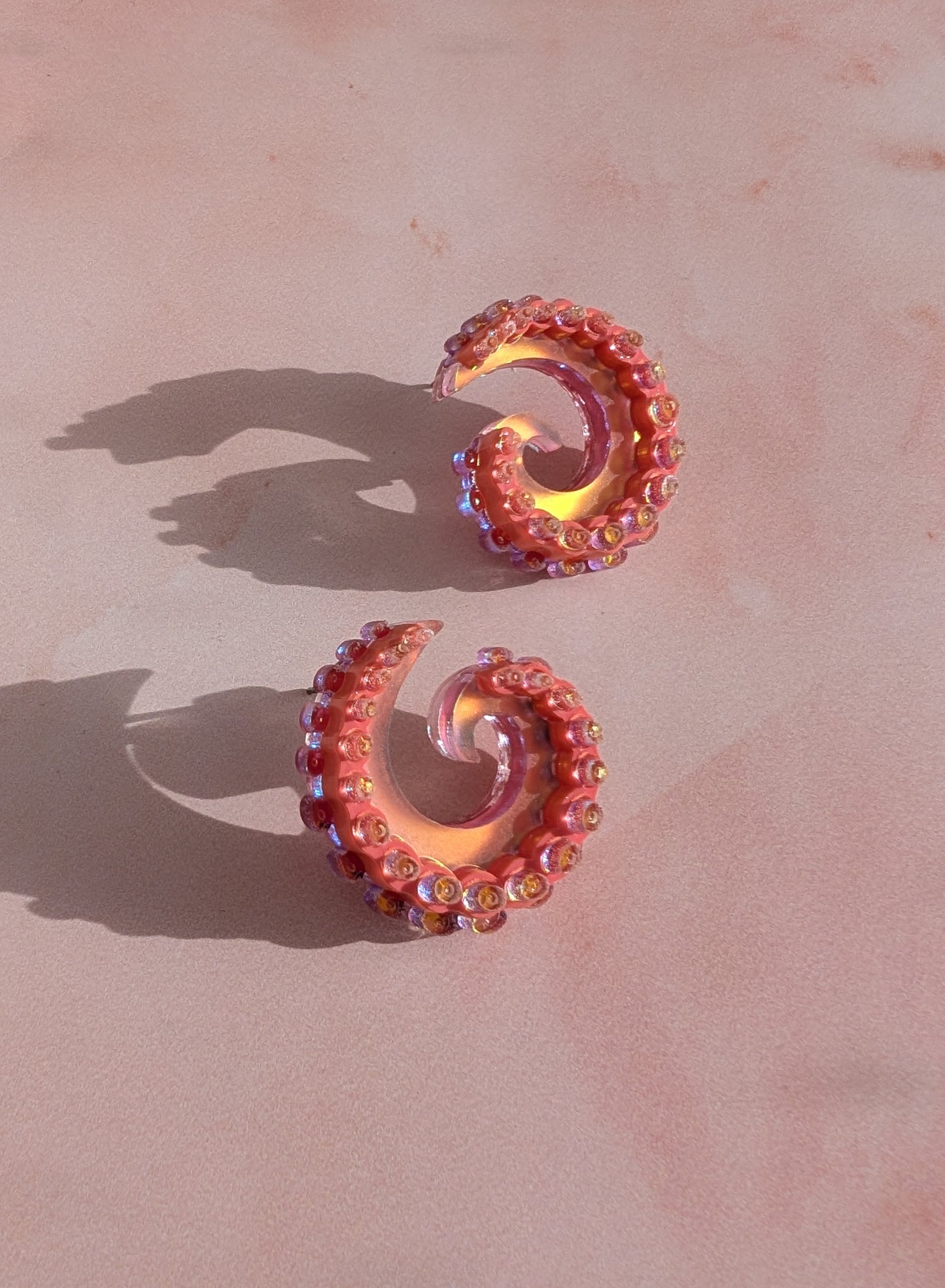 PRE ORDER Tentacurl Stud Earrings CORAL