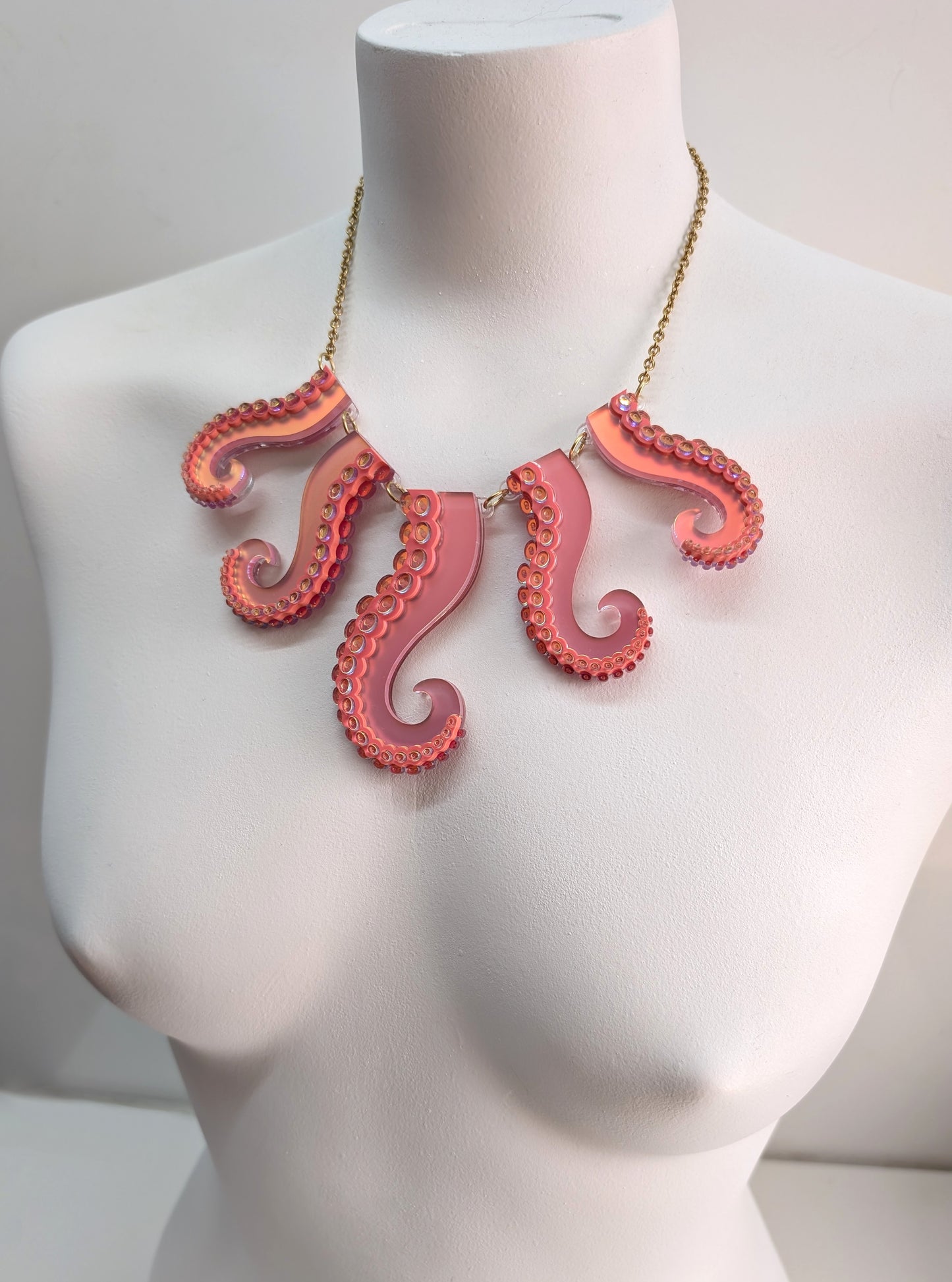 PRE ORDER Tentacle Necklace Iridescent CORAL
