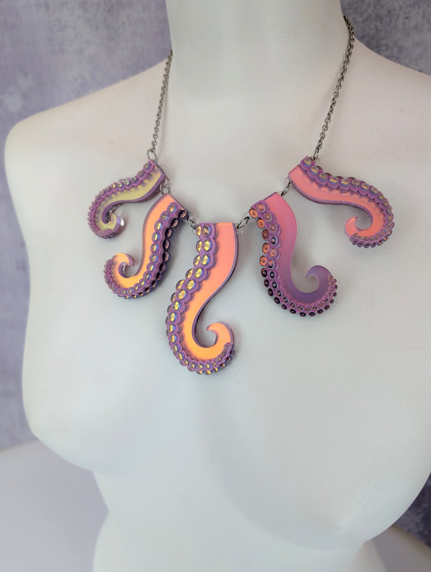 PRE ORDER Tentacle Necklace Iridescent LILAC