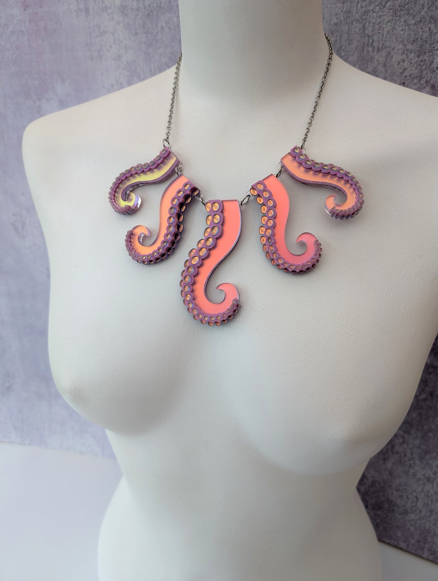 PRE ORDER Tentacle Necklace Iridescent LILAC