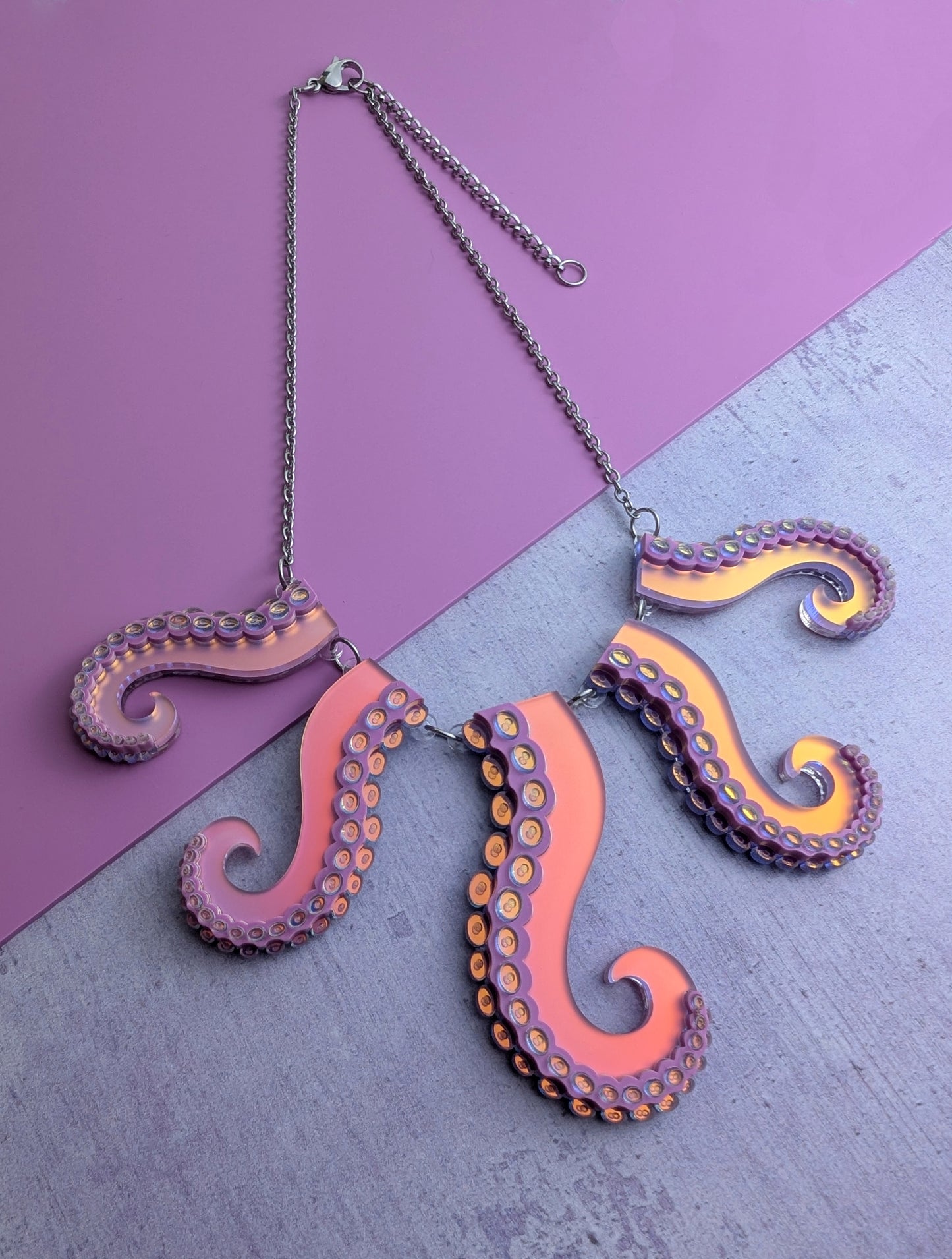 PRE ORDER Tentacle Necklace Iridescent LILAC