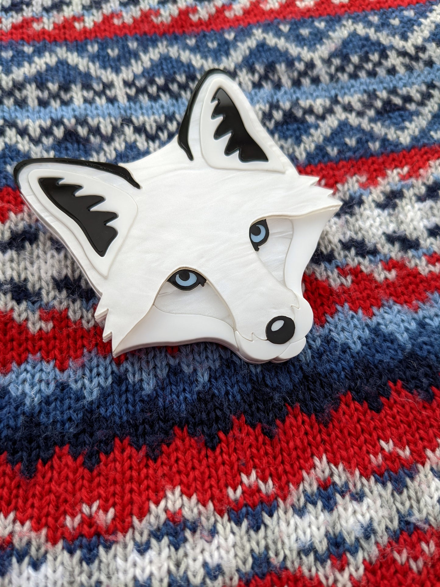 Fox Head Brooch - 'Winter'