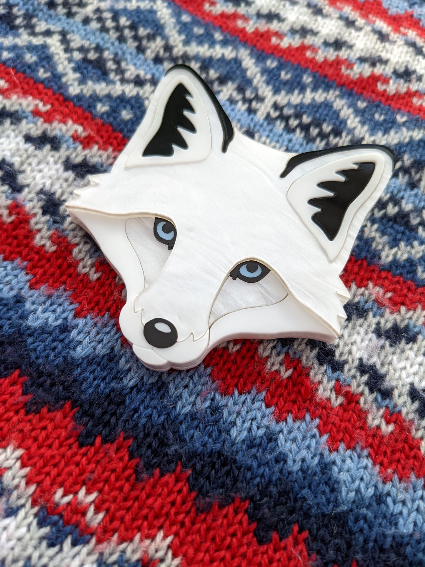 Fox Head Brooch - 'Winter'