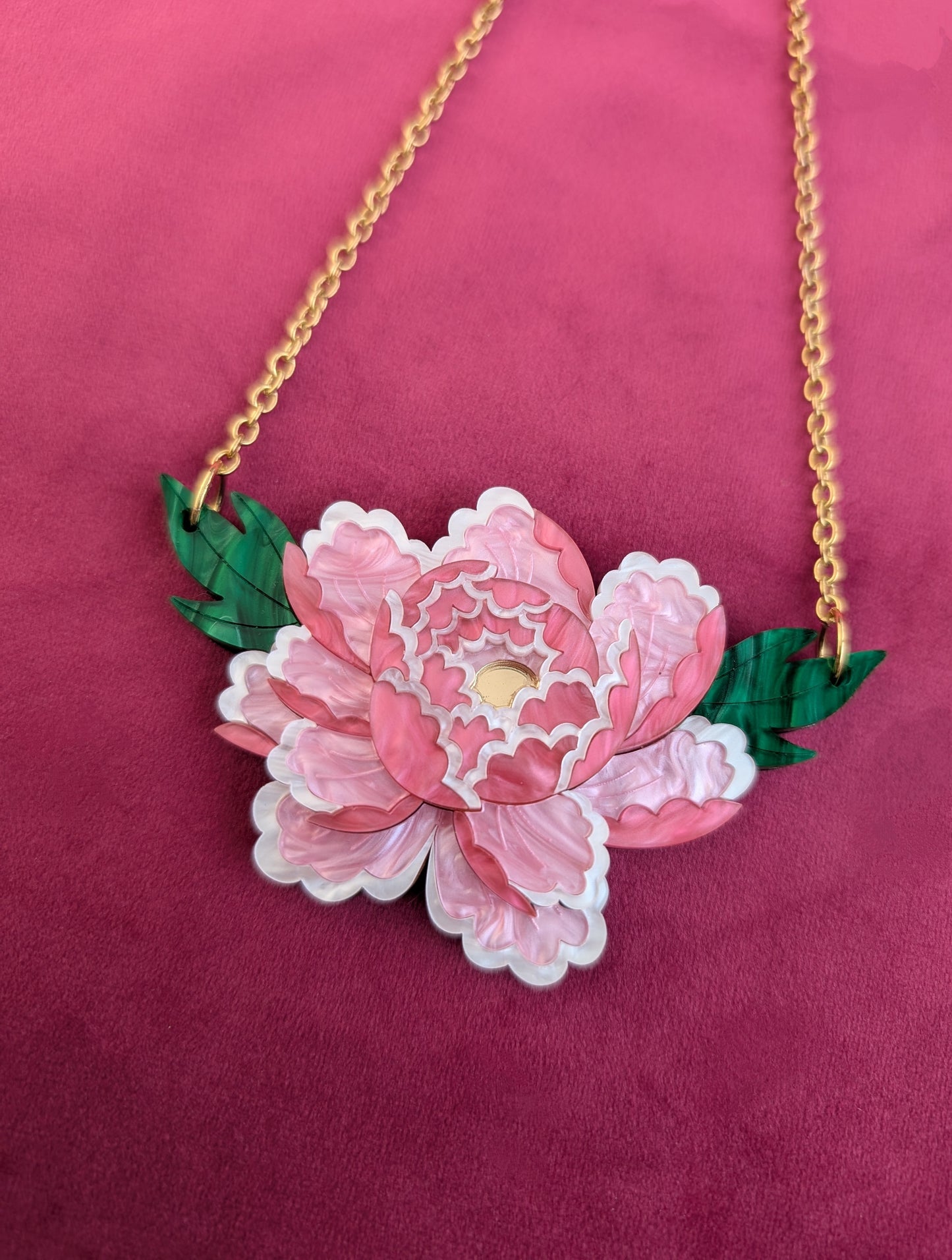 PRE ORDER Small Floral Necklace With Leaves (3 Colours)