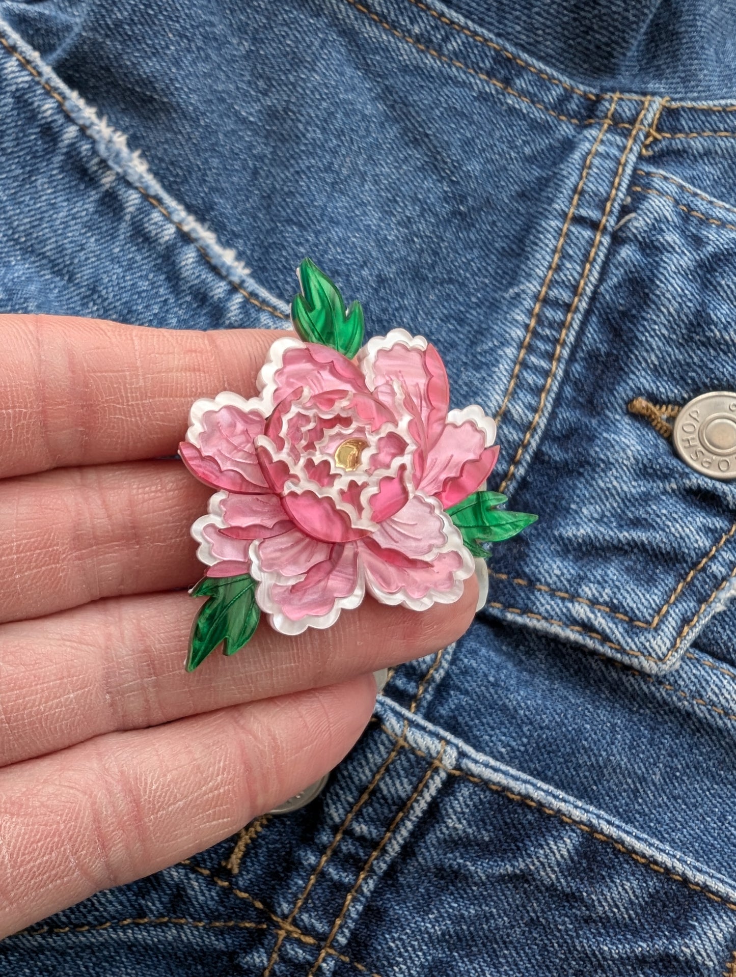 PRE ORDER Mini Floral Brooches, 3 Colours! Ask for frosted yellow centres via the basket notes!
