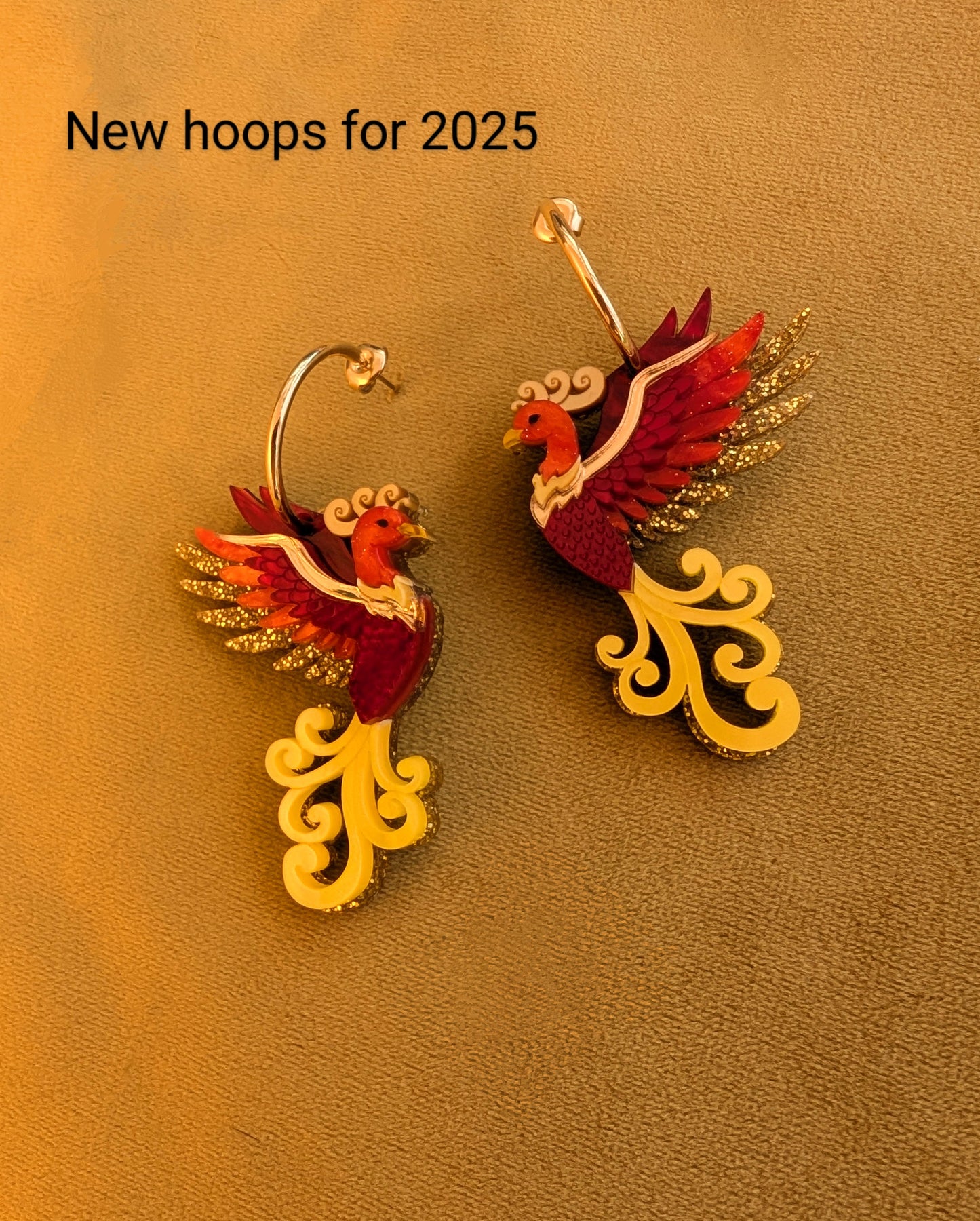 PRE ORDER Phoenix Earrings (choose flame studs or hoops)