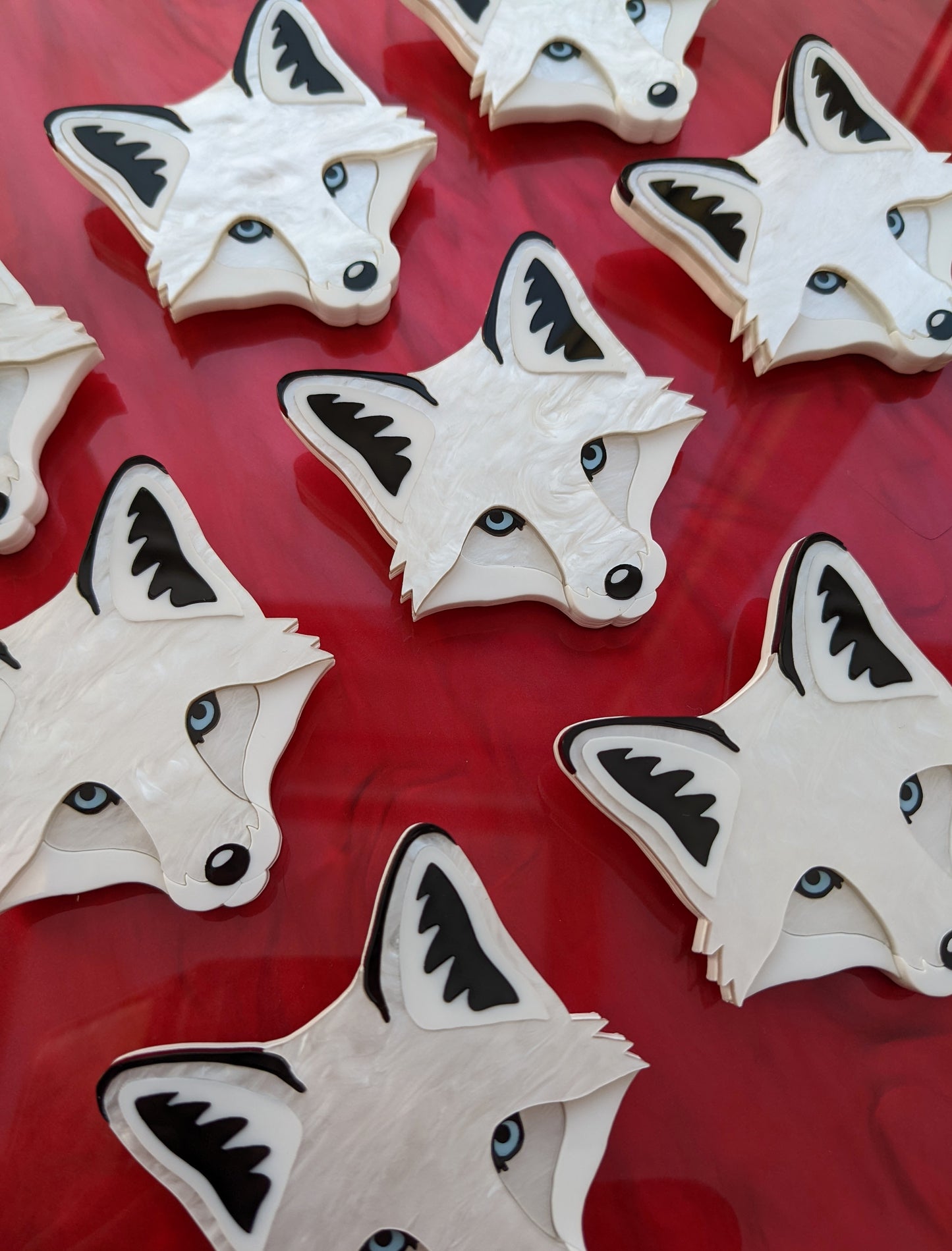 Fox Head Brooch - 'Winter'