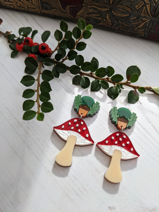 Toadstool Earrings - Woodland
