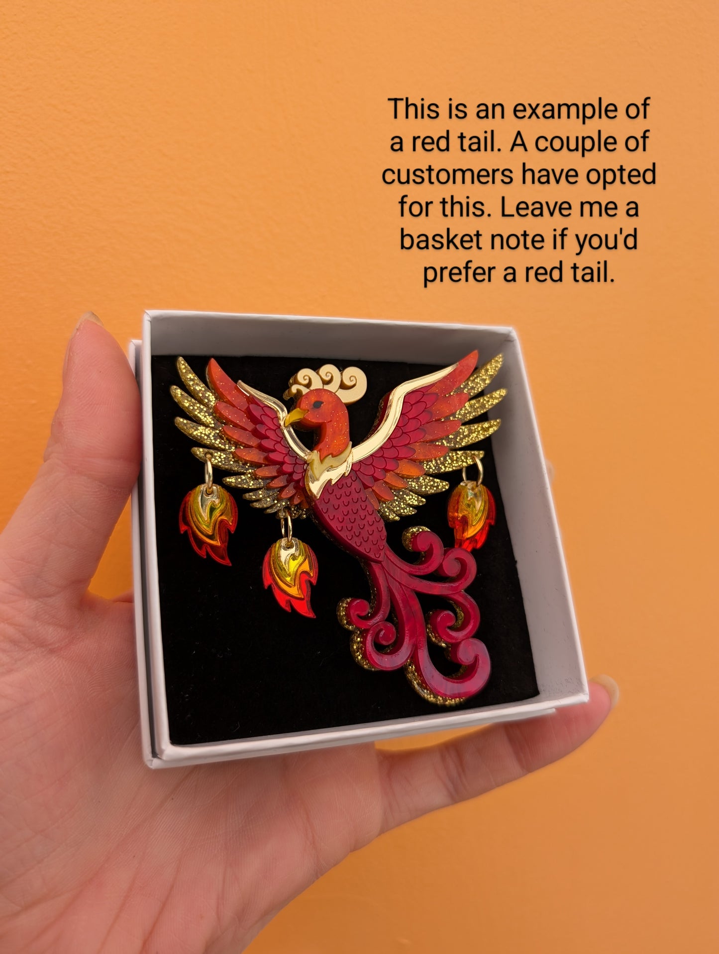 PRE ORDER Phoenix Brooch (flames or no flames)