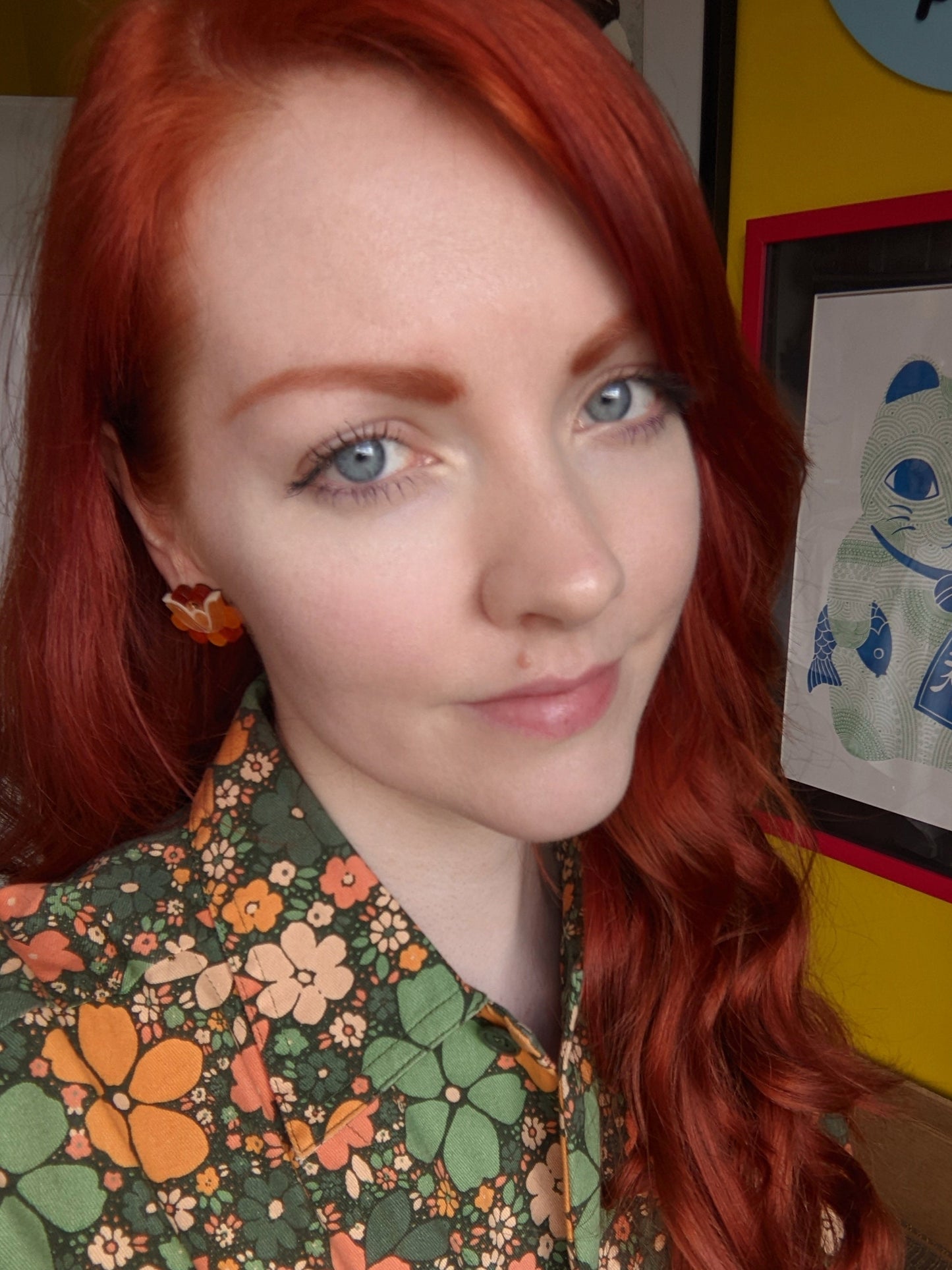 PRE ORDER Folk Floral Stud Earrings - Tortoiseshell