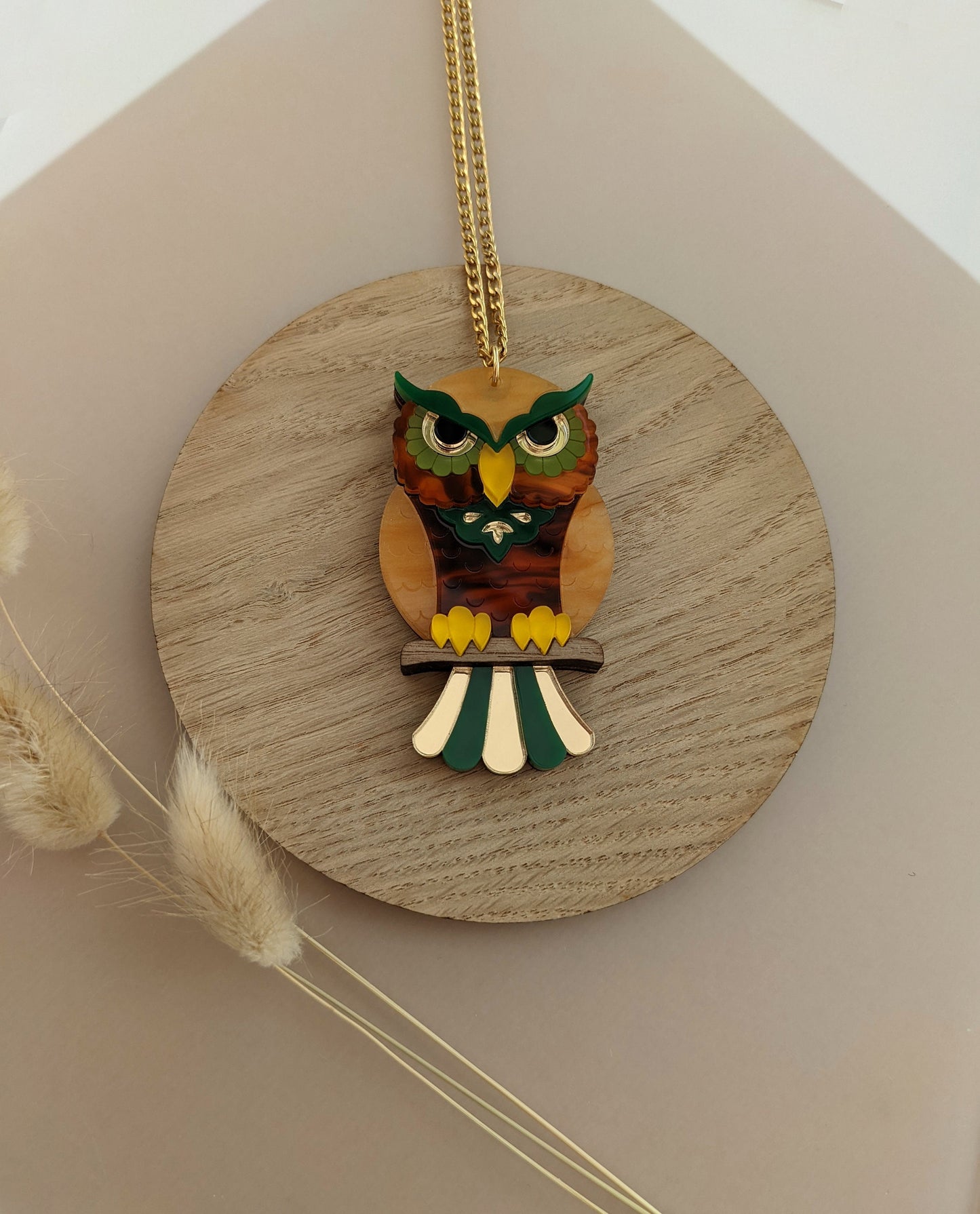 PRE ORDER Owl Pendant - 'Forest'
